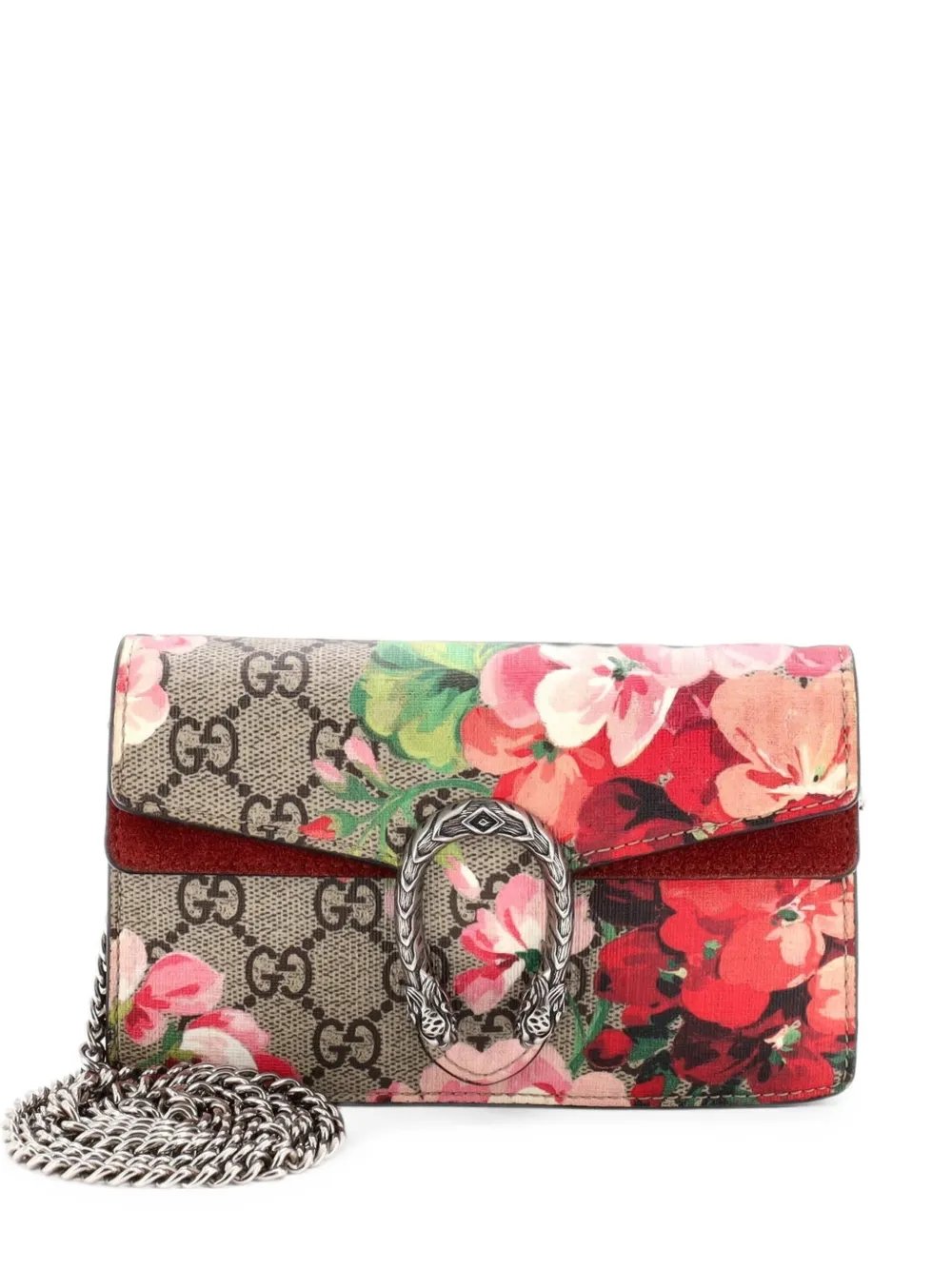 Dionysus Bag Blooms Print GG Coated Canvas Super Mini crossbody bag