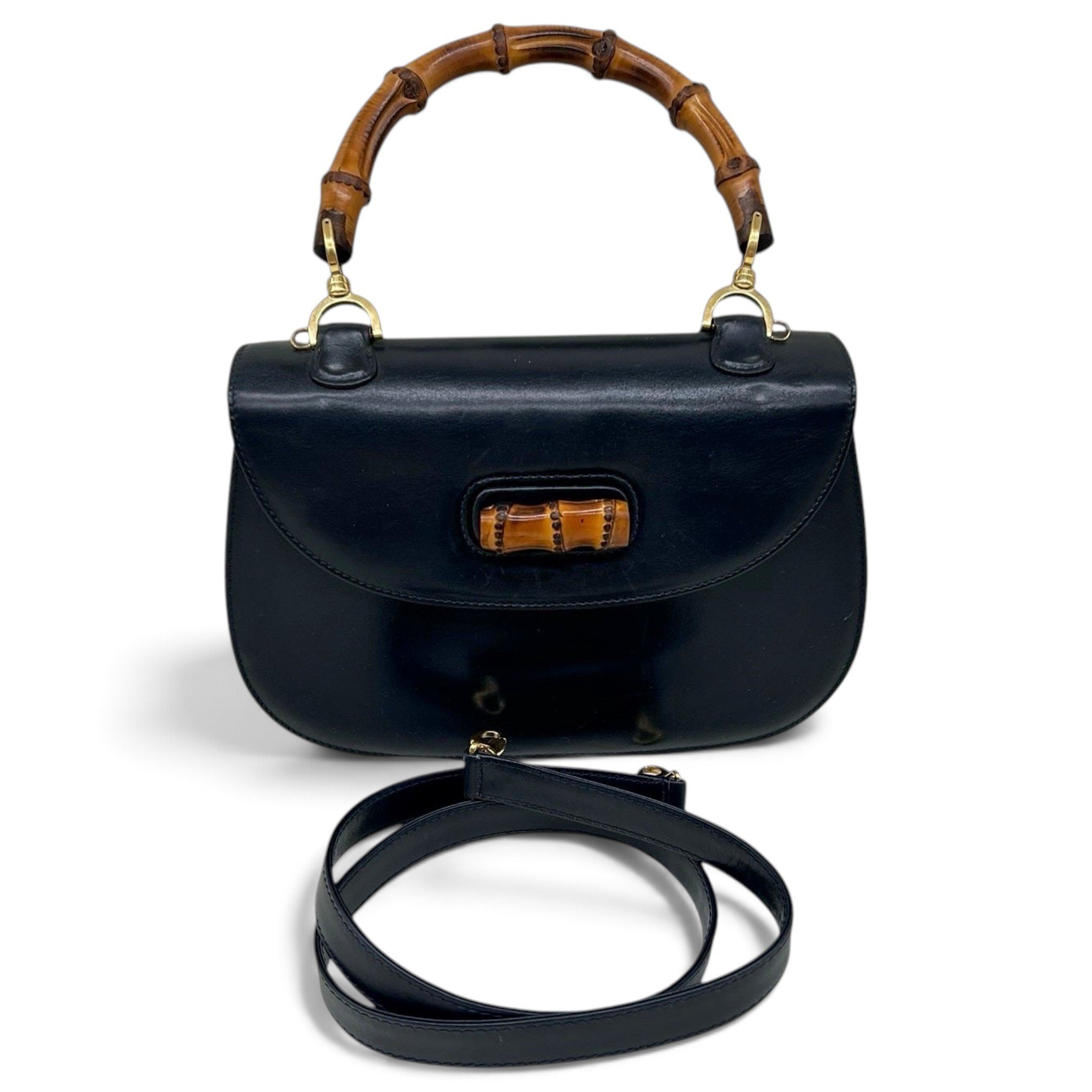 Convertible Bamboo Top Handle leather handbag