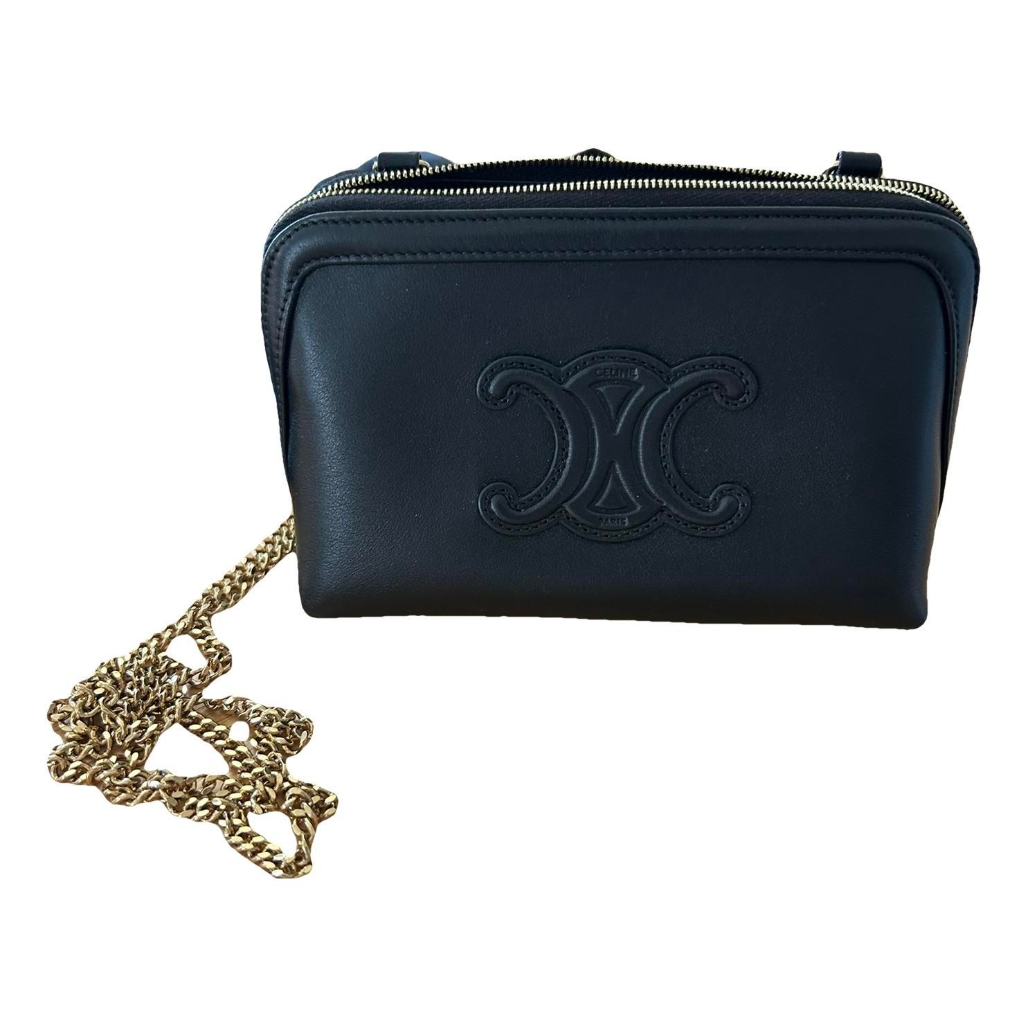 Leather clutch bag
