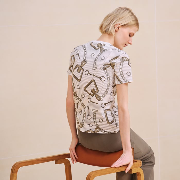 Blanc Naturel "Effet Kaleidoscope" Micro T-shirt