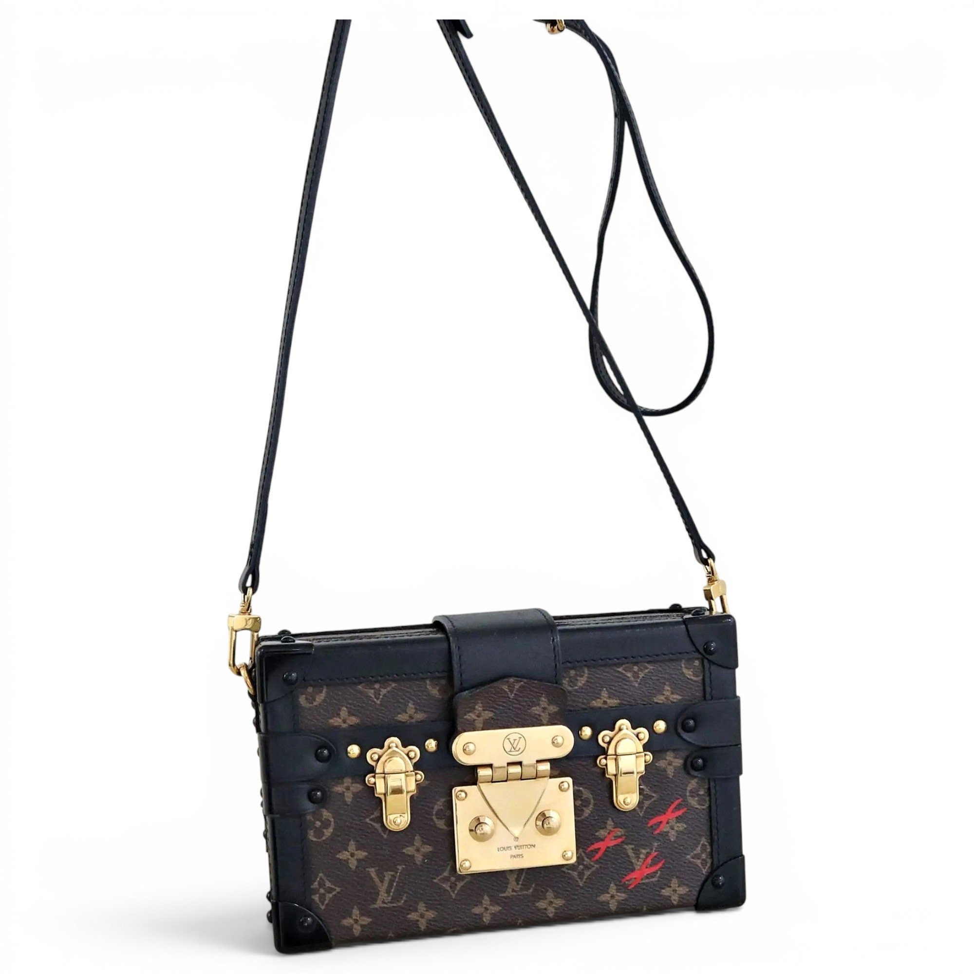 Petite Malle vinyl crossbody bag