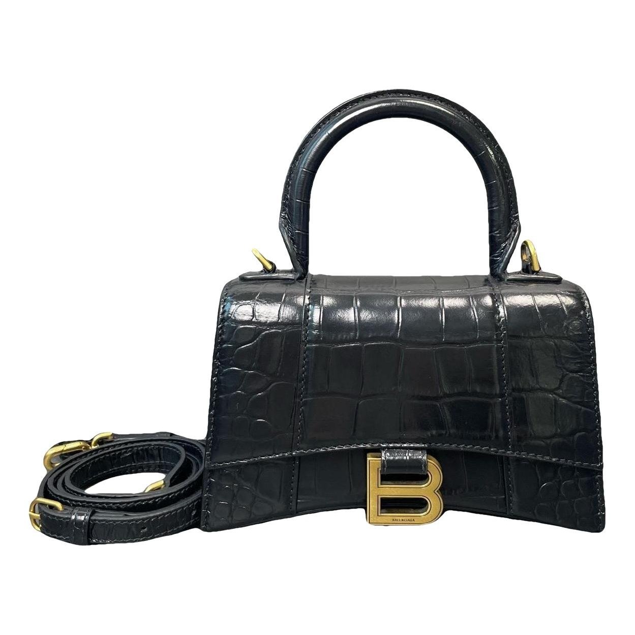 Hourglass leather handbag