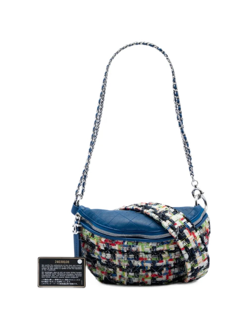 2017-2018 Tweed and Stitched Calfskin Convertible Waist Bag satchel