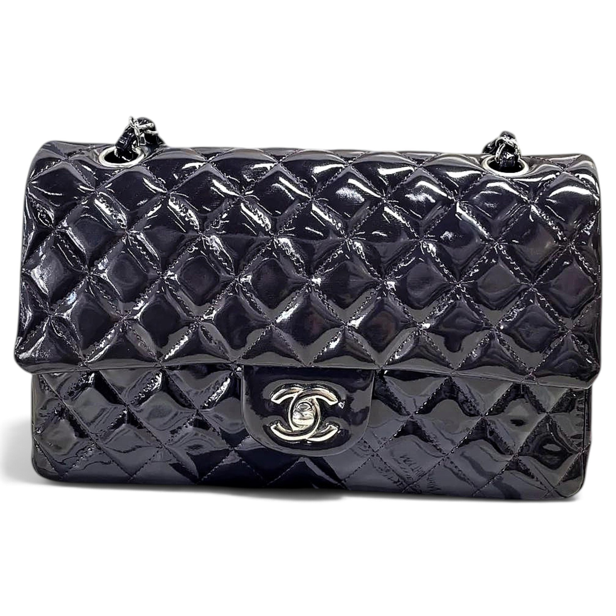 Patent leather handbag