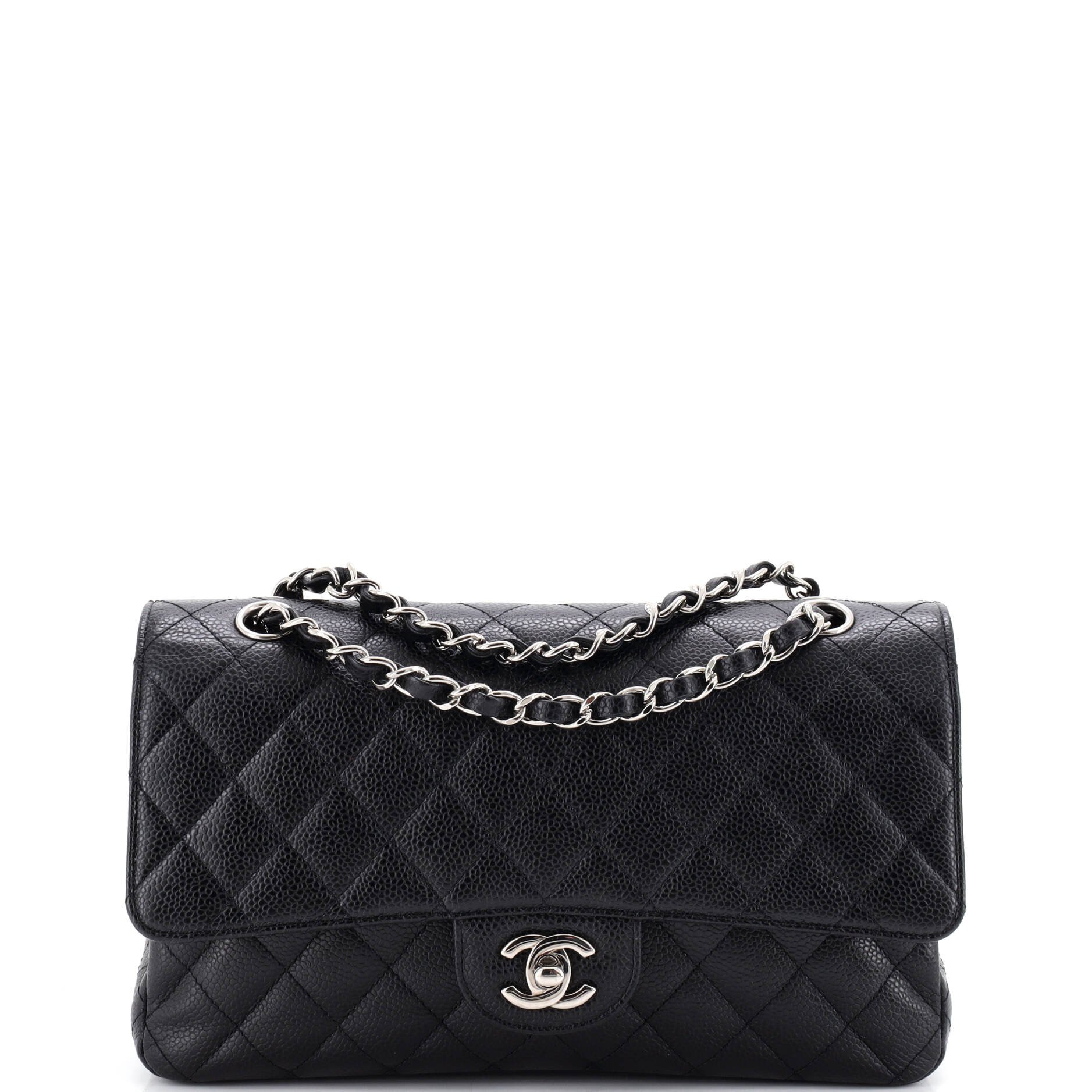 Classic Double Flap Bag Quilted Caviar Medium