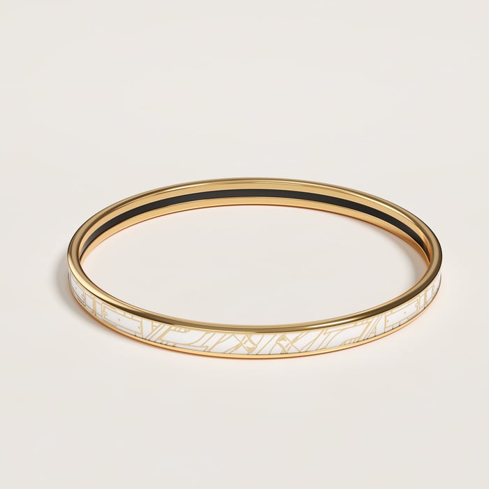 Orfèvre Jaune or Blanc Mors a Jouets Bangle