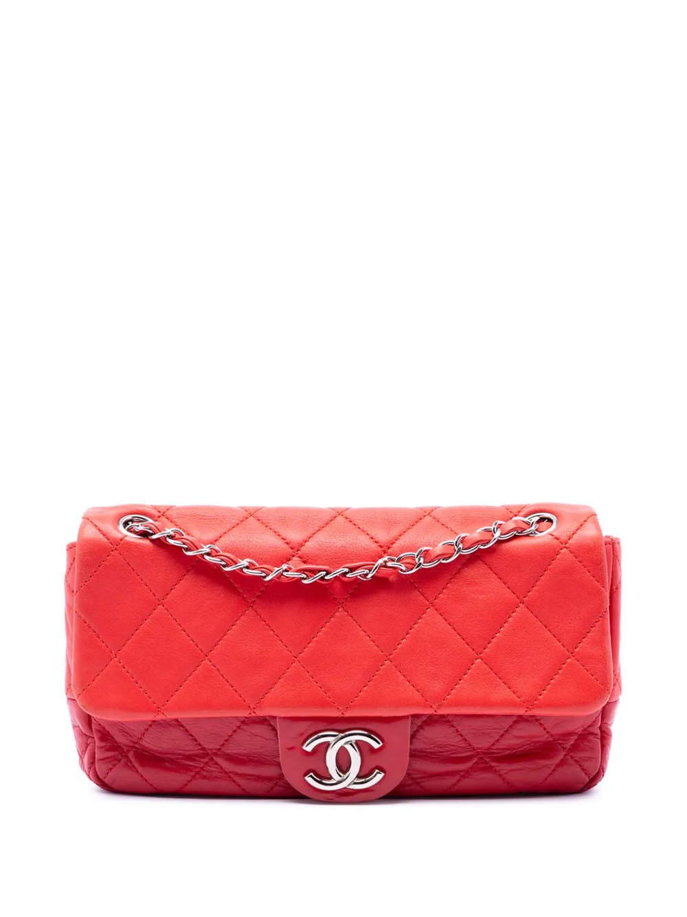 2008-2009 Medium Bicolor Lambskin and Calfskin CC Chain Flap shoulder bag