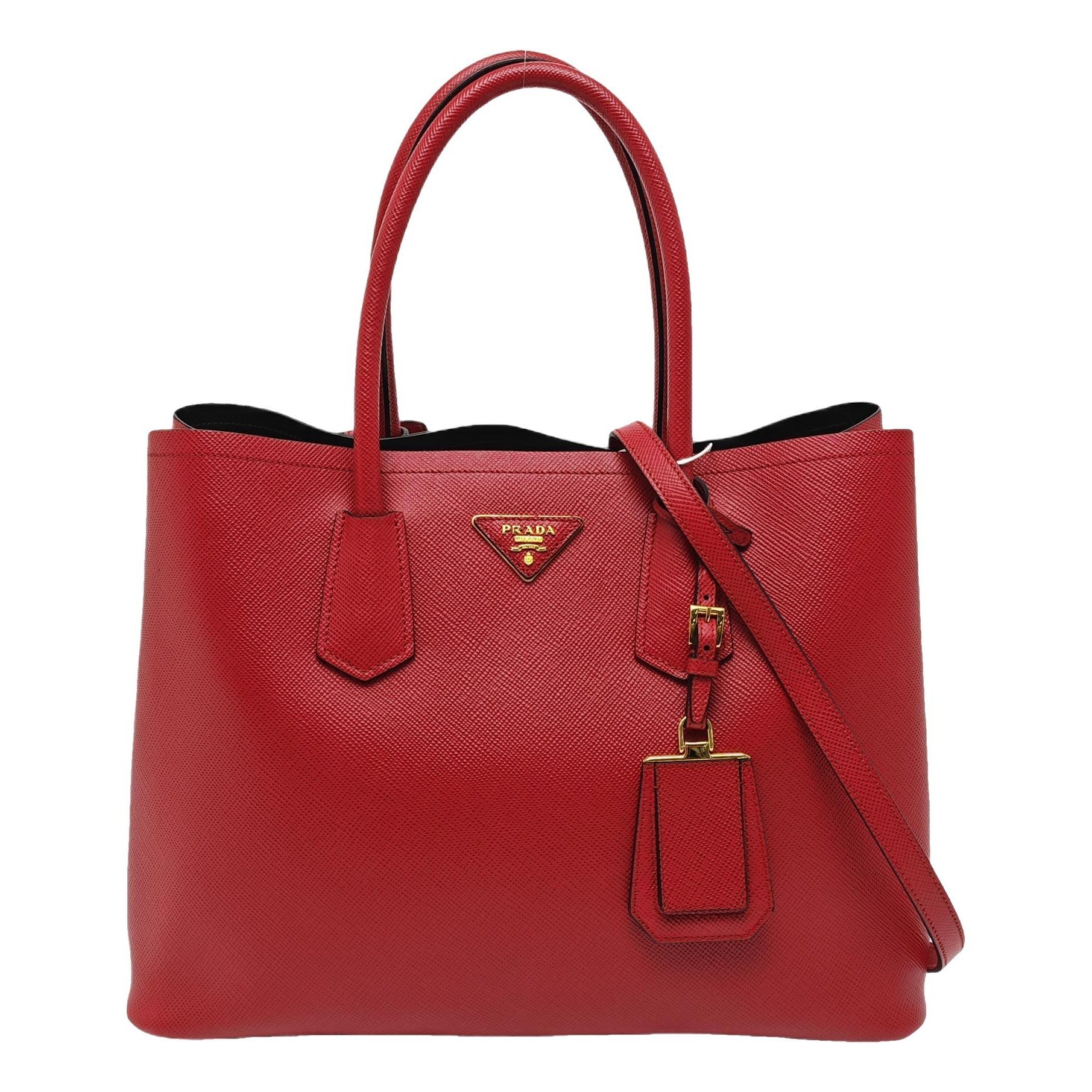 Double leather crossbody bag