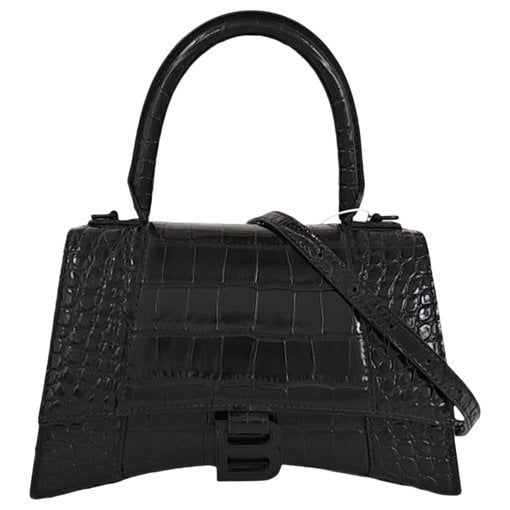 Hourglass leather handbag