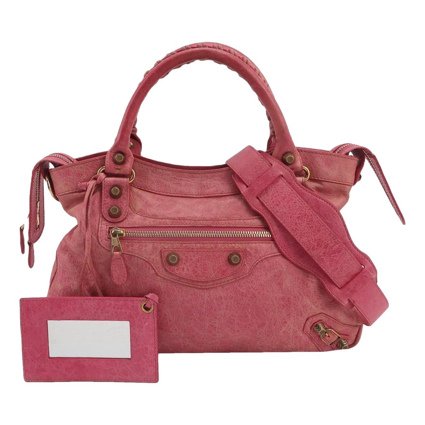 City leather handbag