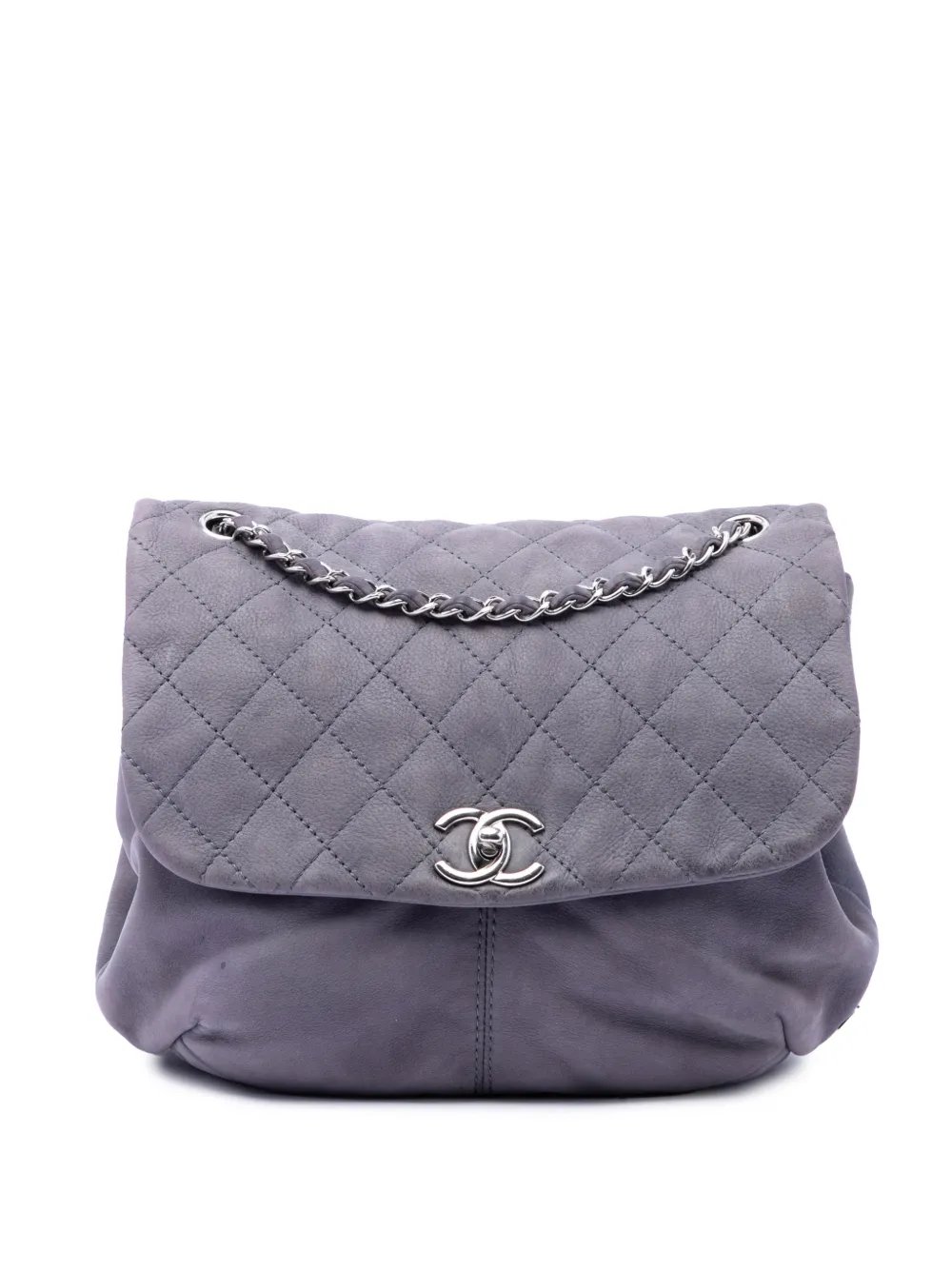 2012-2013 Medium Quilted Nubuck Trianon Messenger Flap crossbody bag