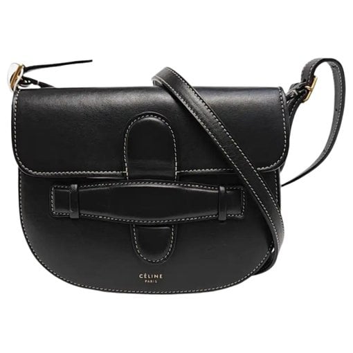 Symmetrical leather crossbody bag