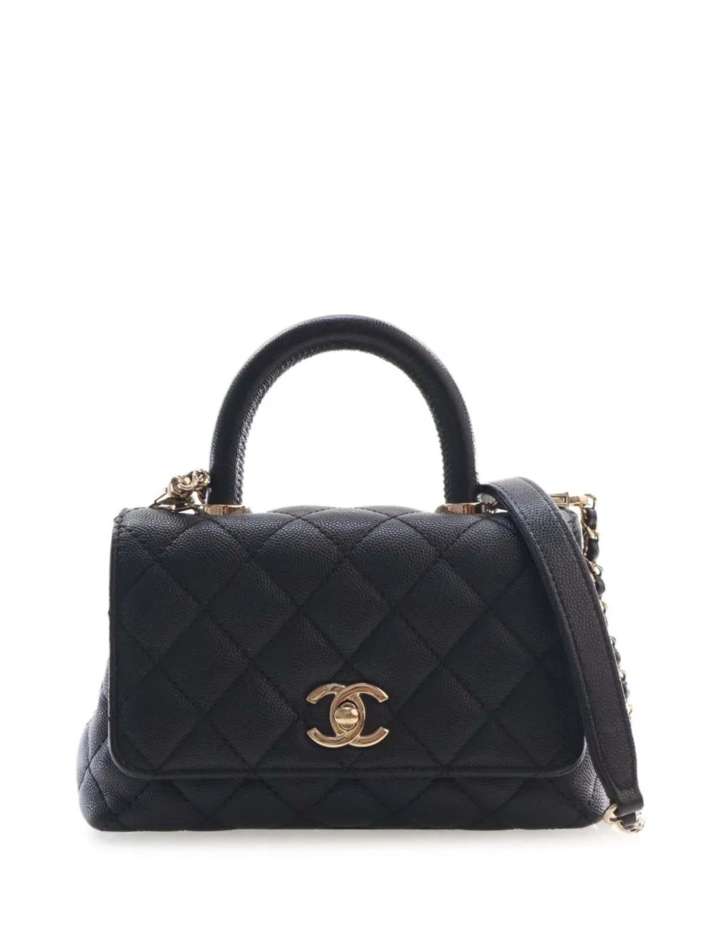 2021-2026 Extra Mini Quilted Caviar Coco Top Handle Bag satchel