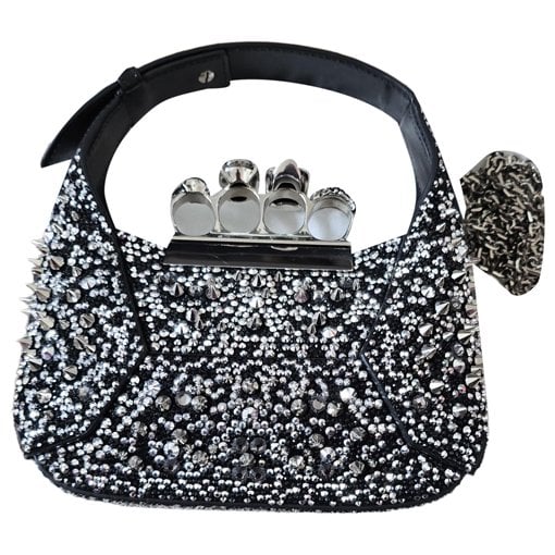 Knuckle leather crossbody bag