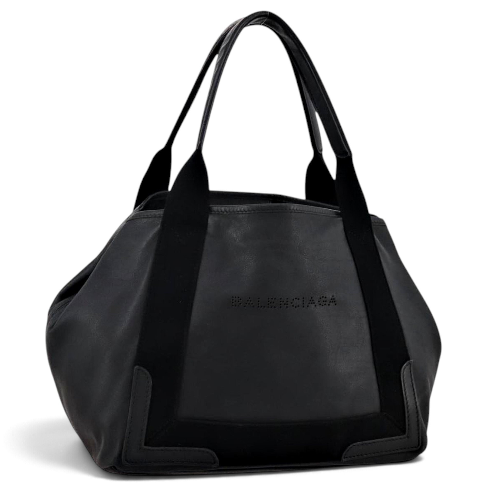 Navy cabas leather tote