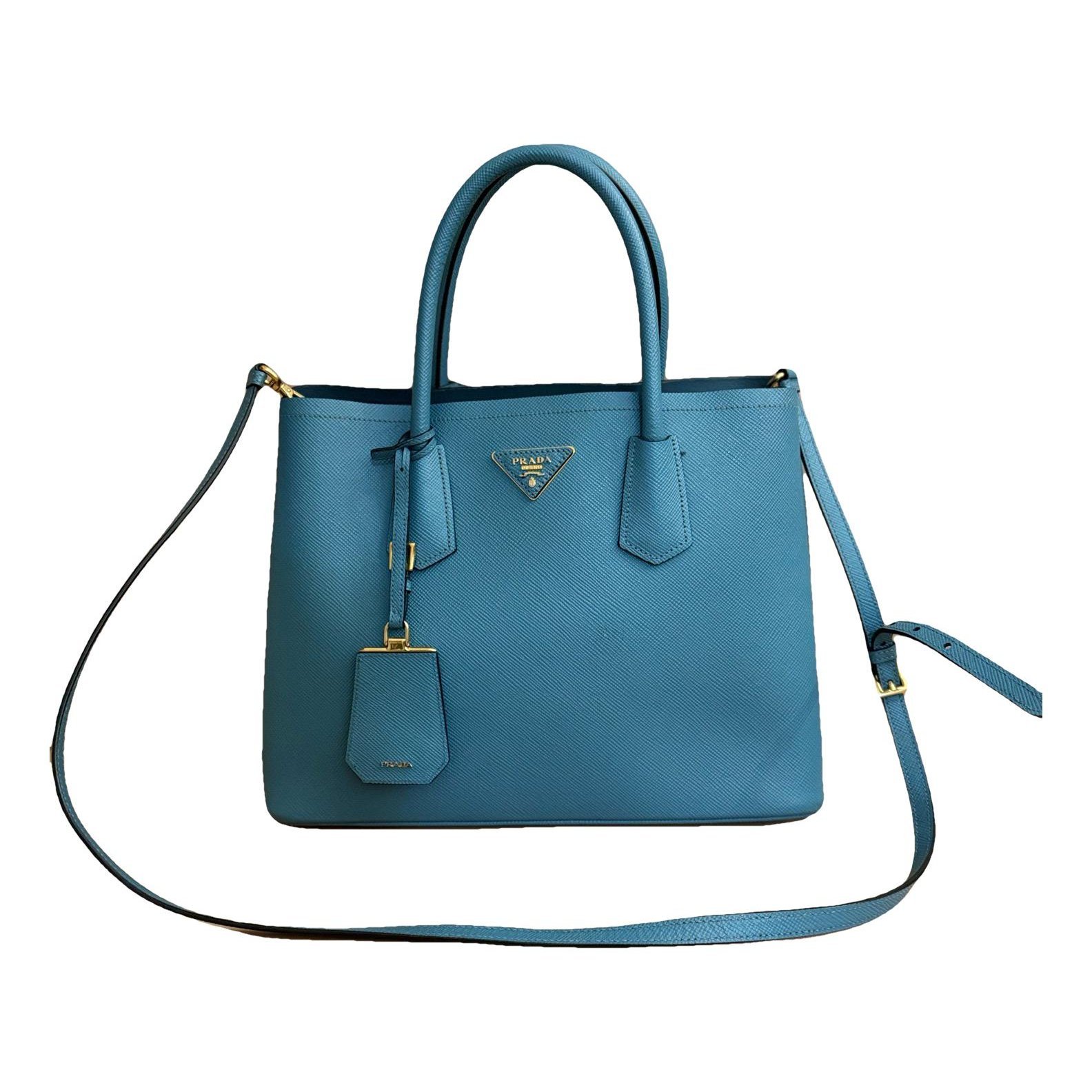 Double leather handbag