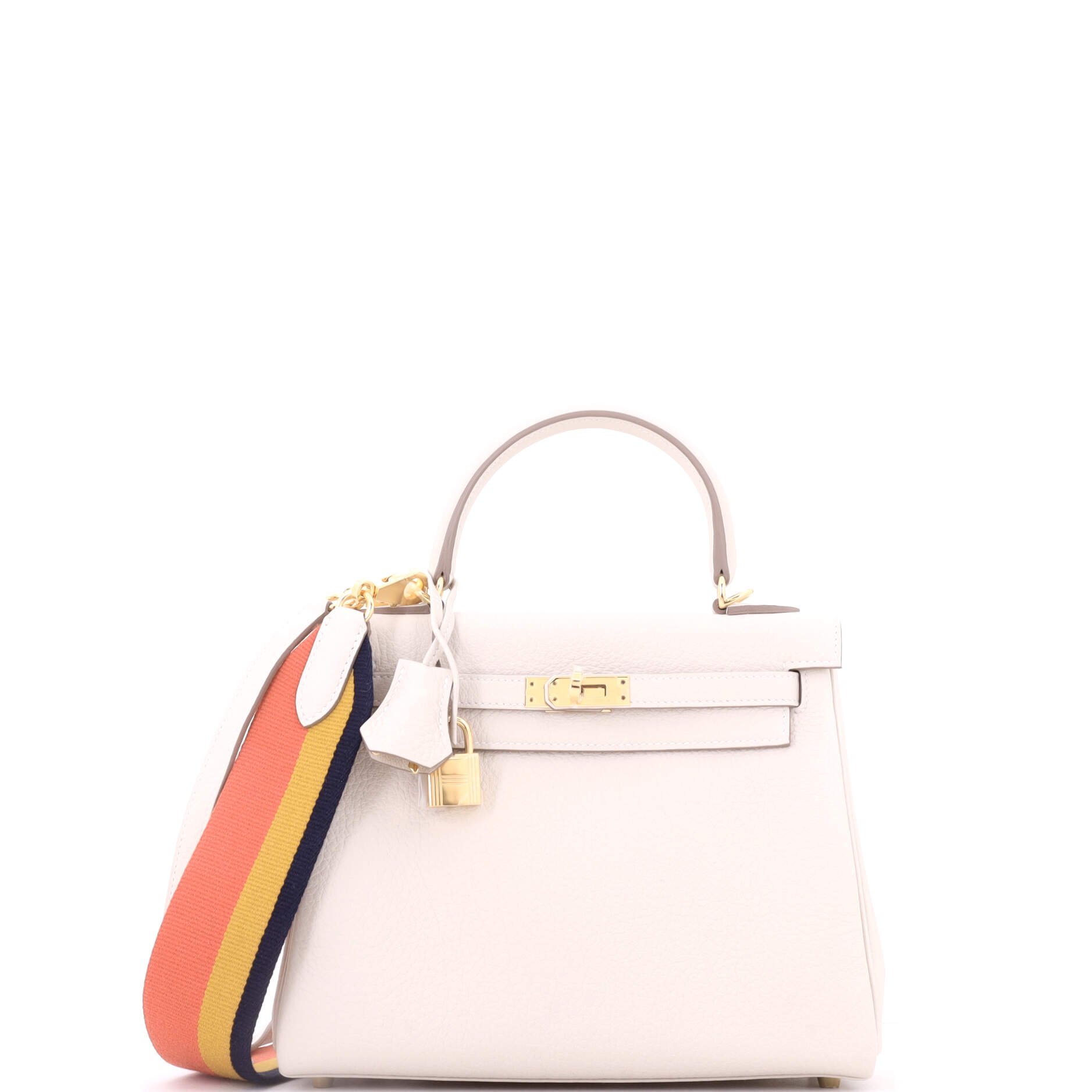 Rocabar Kelly Handbag Craie Togo with Gold Hardware 25