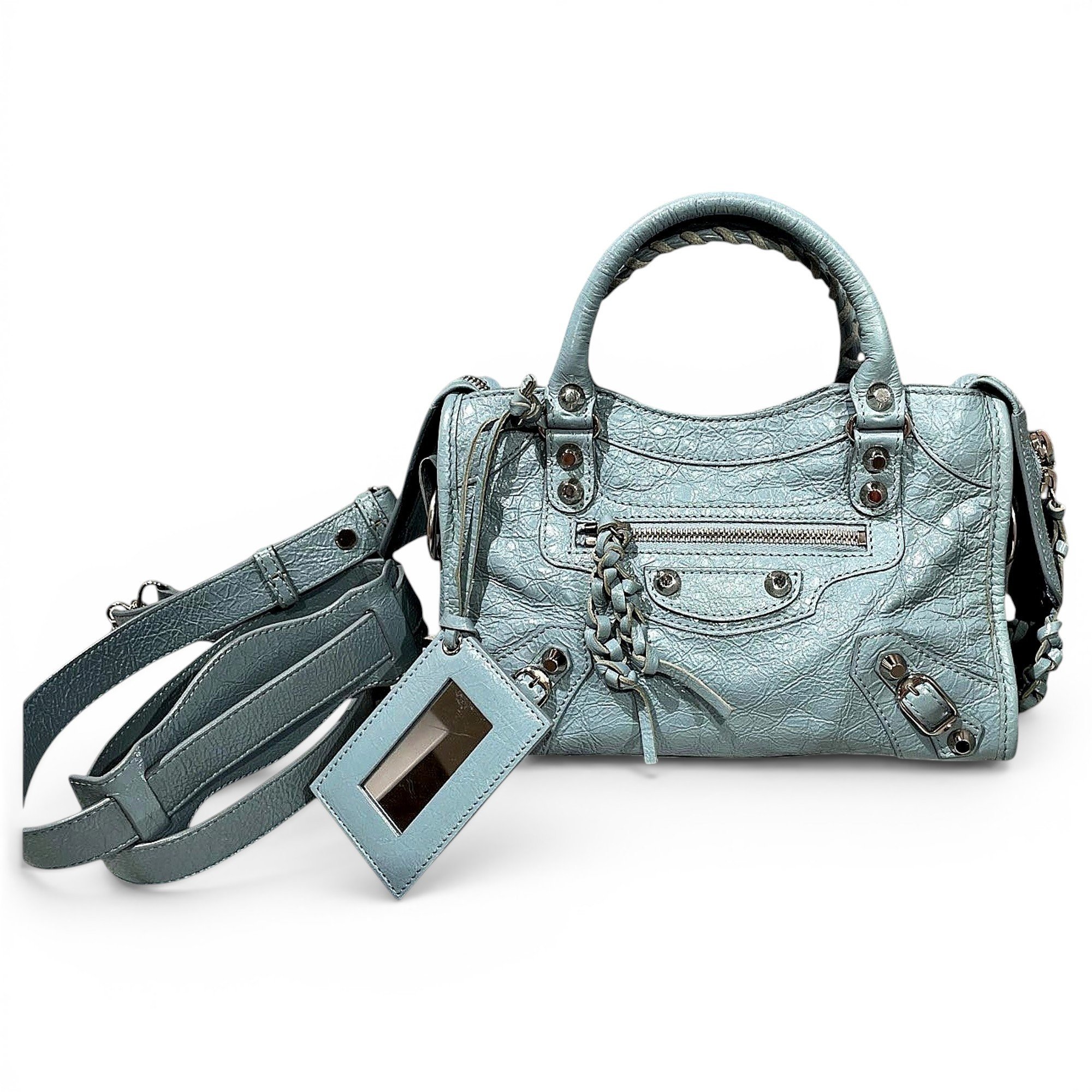 City leather handbag