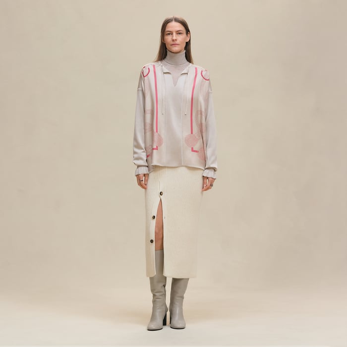 Beige Avoine "Palefroi Remix" Twillaine Vareuse Blouse