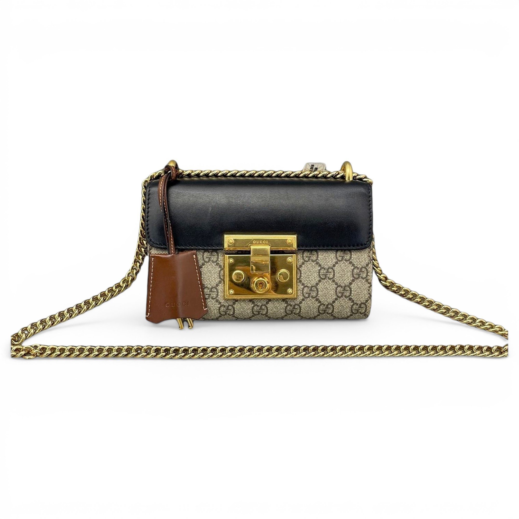 Padlock leather handbag
