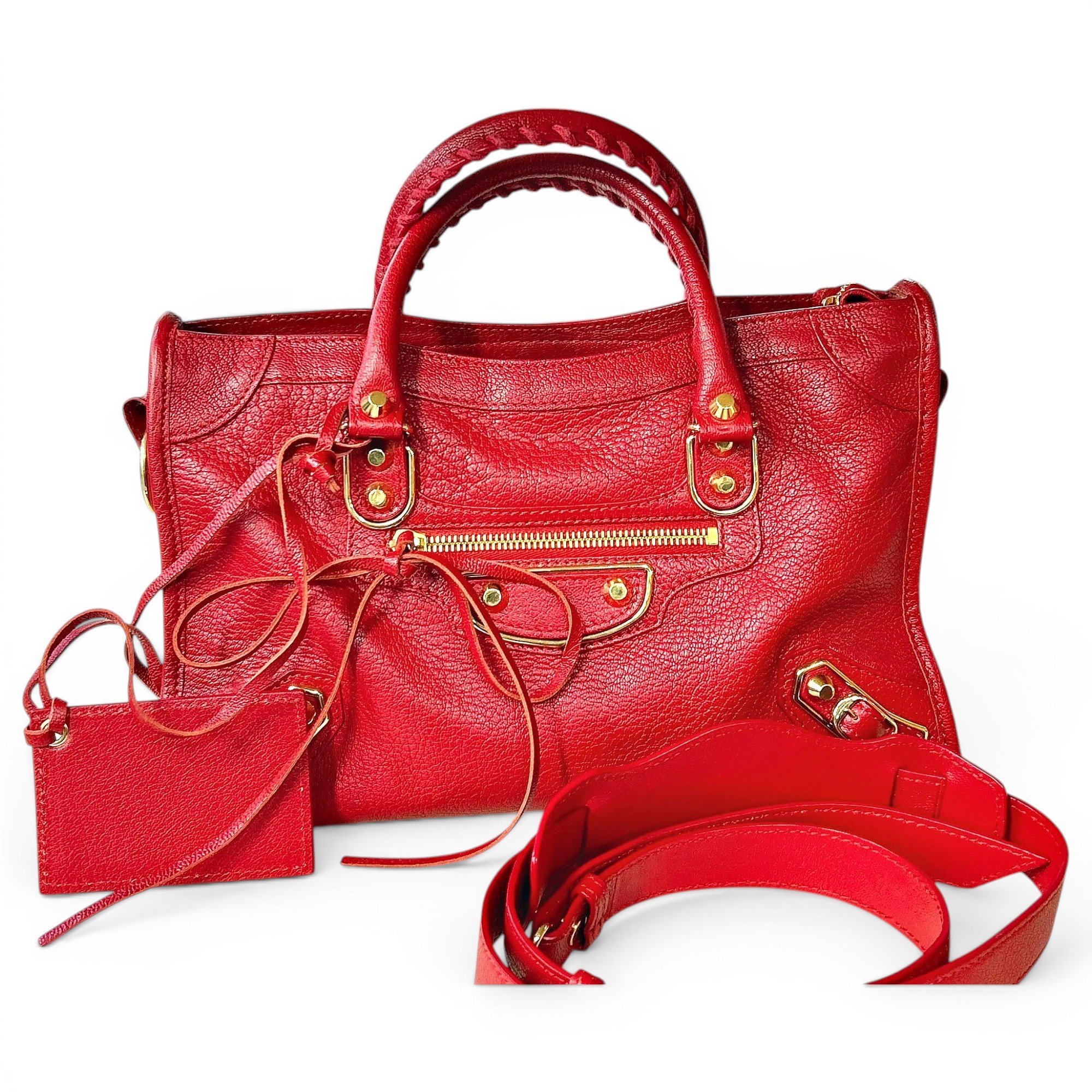 City leather handbag