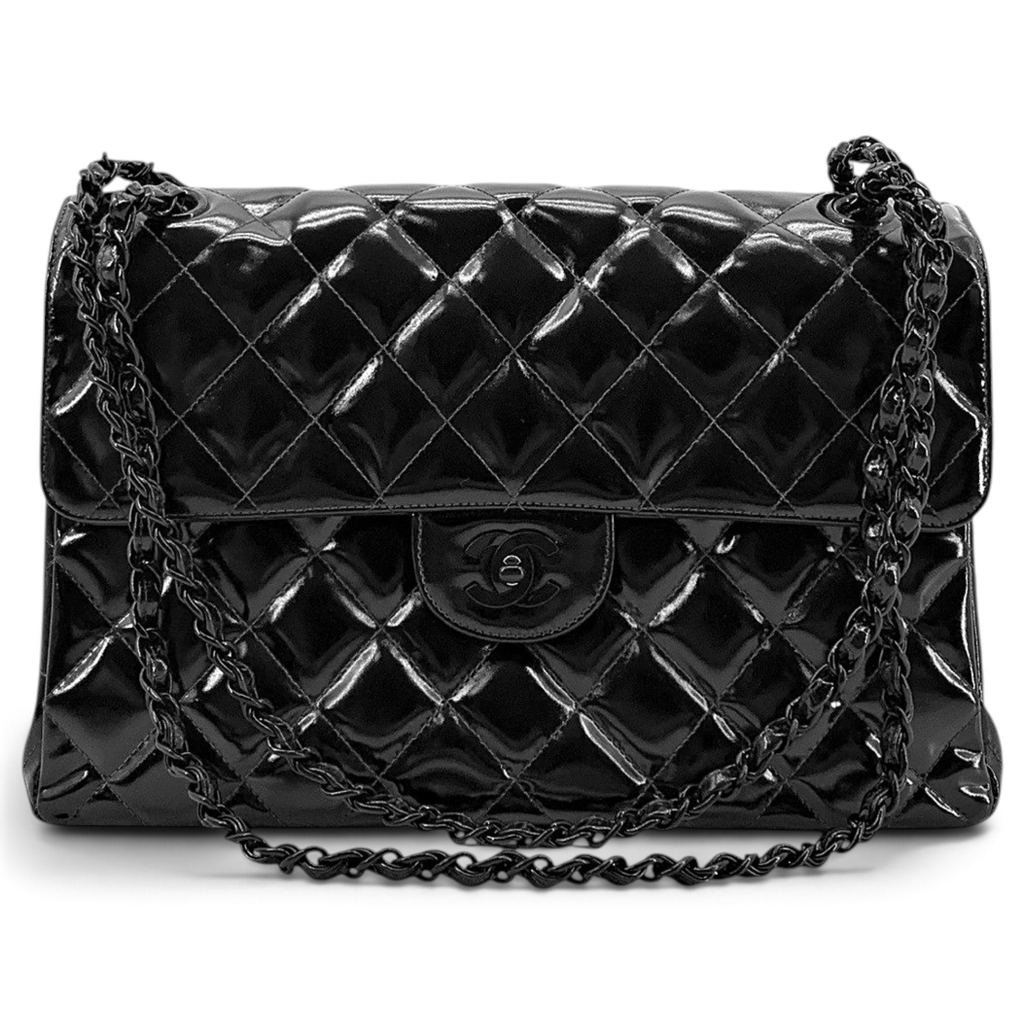 Patent leather handbag
