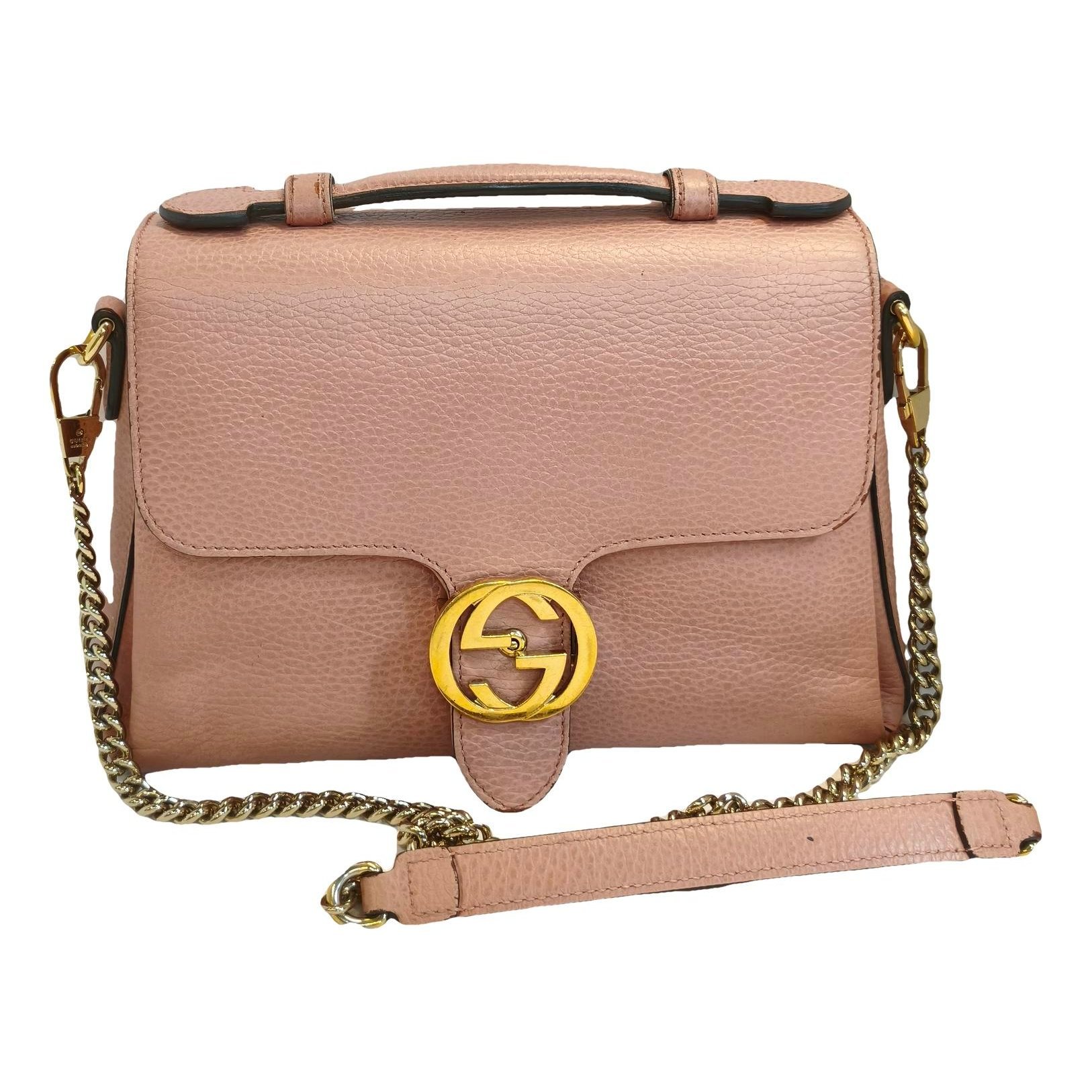 Interlocking leather handbag
