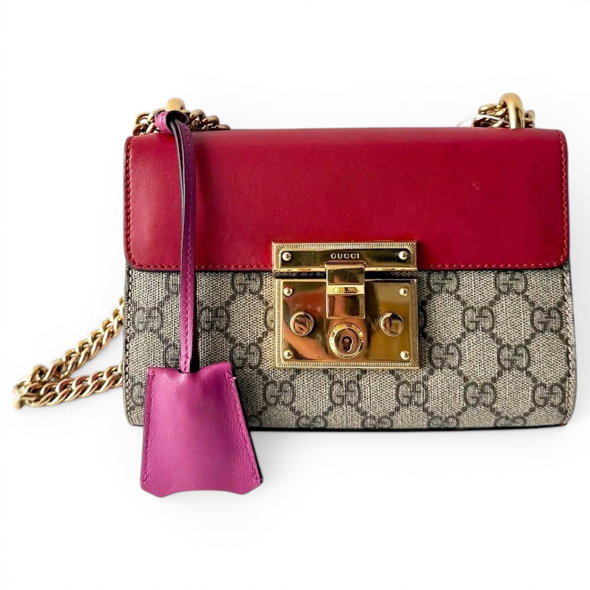 Padlock vinyl crossbody bag