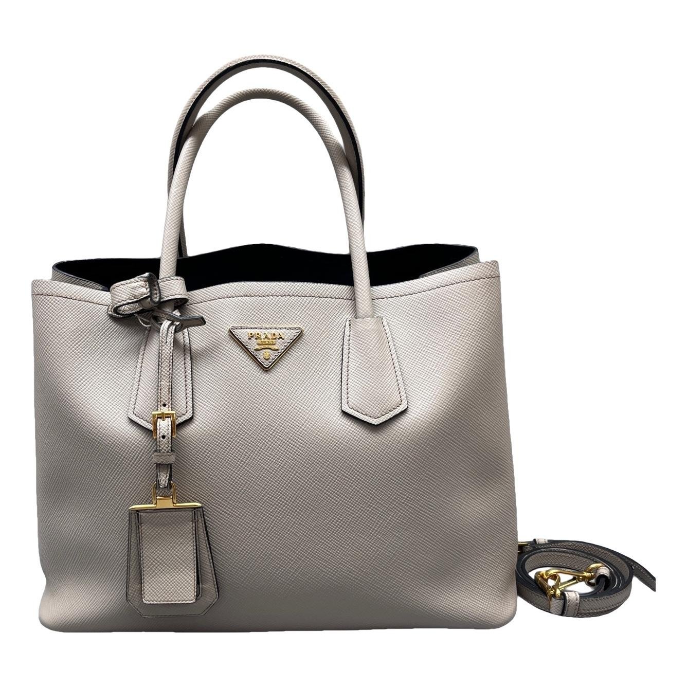 Double leather handbag