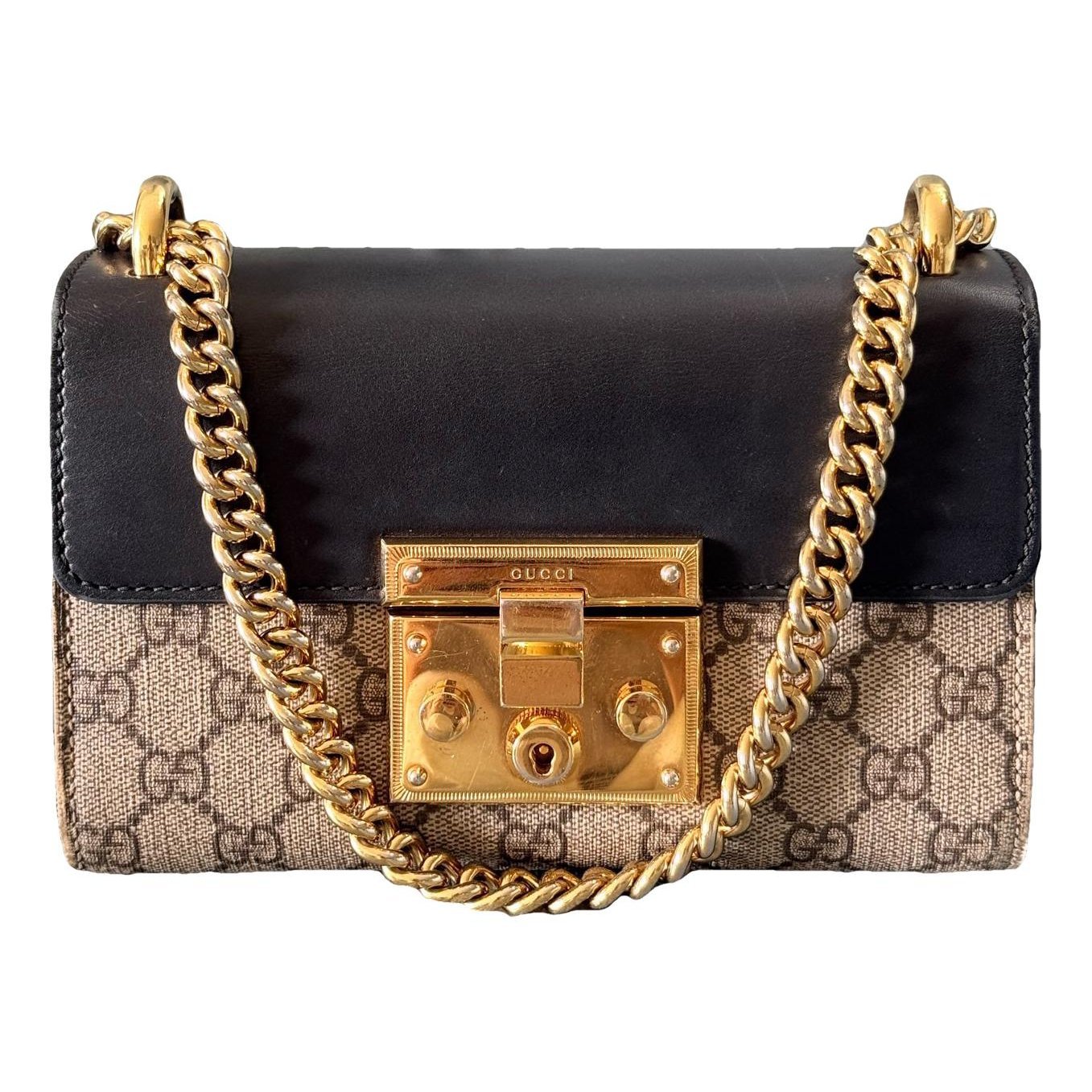 Padlock leather handbag