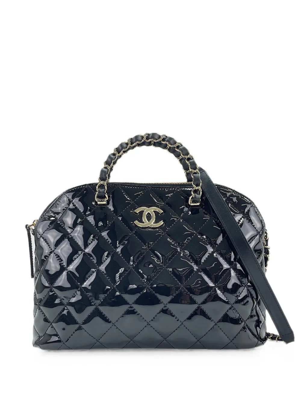 quilted CC logo tote bag