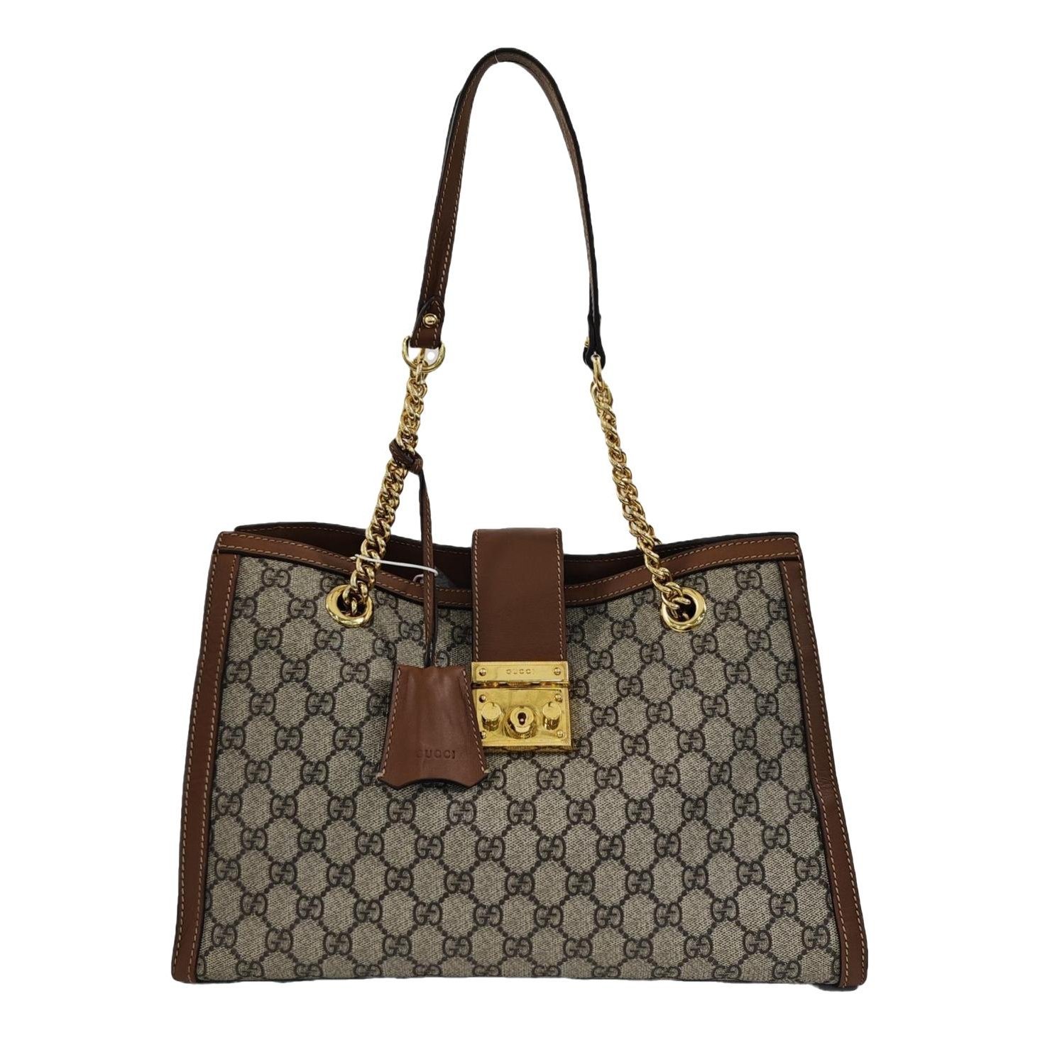 Padlock leather handbag
