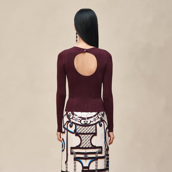 Rouge Bordeaux "l'Enseigne Du Sellier" Long-sleeve Sweater