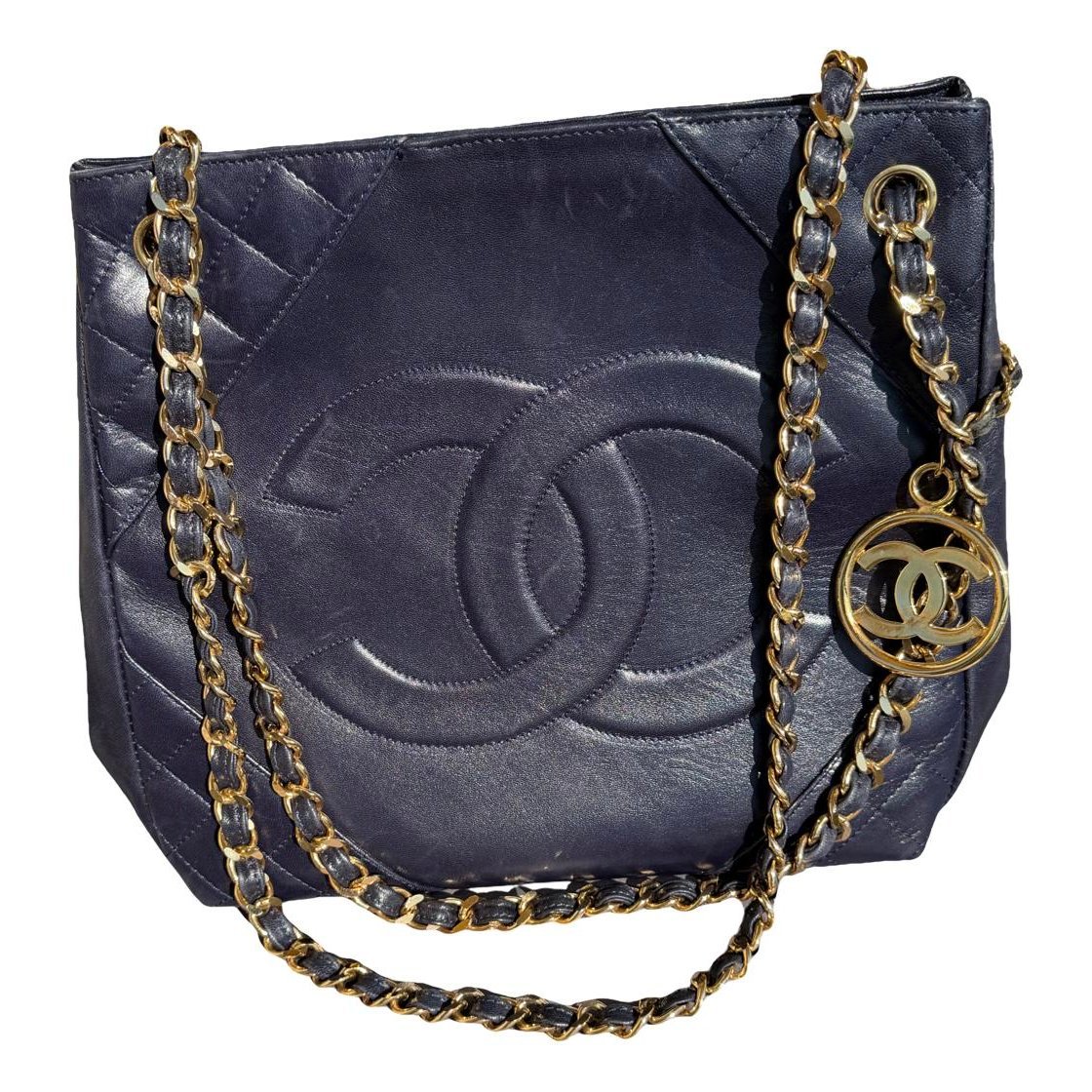 Vintage CC Chain leather tote