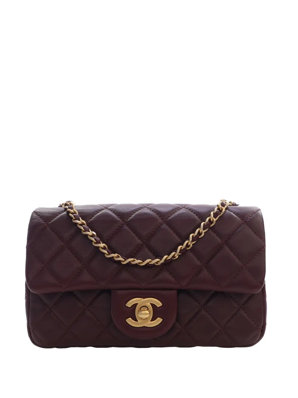 2021-2026 Mini Rectangular Classic Lambskin Pearl Crush Single Flap crossbody bag