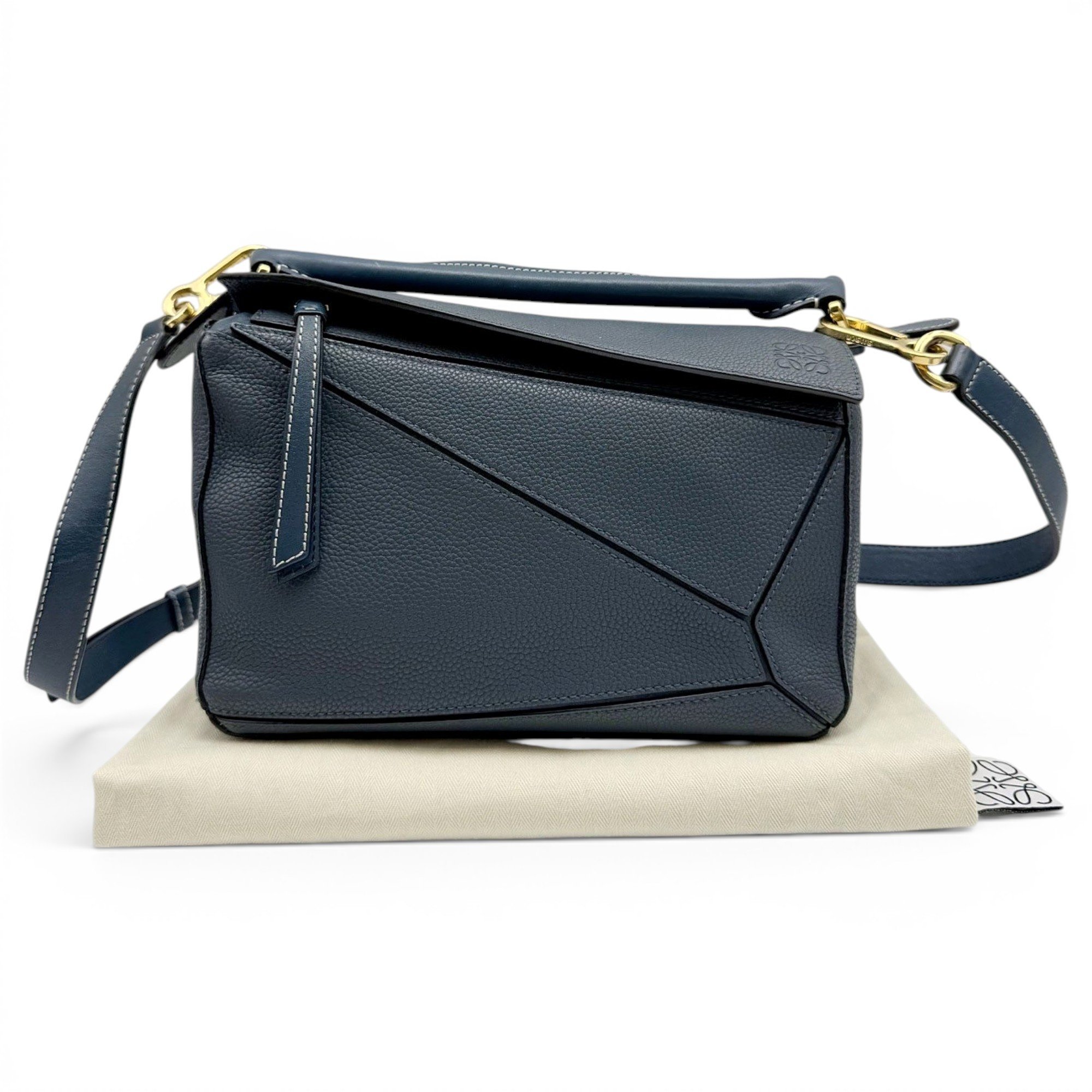 Puzzle leather handbag