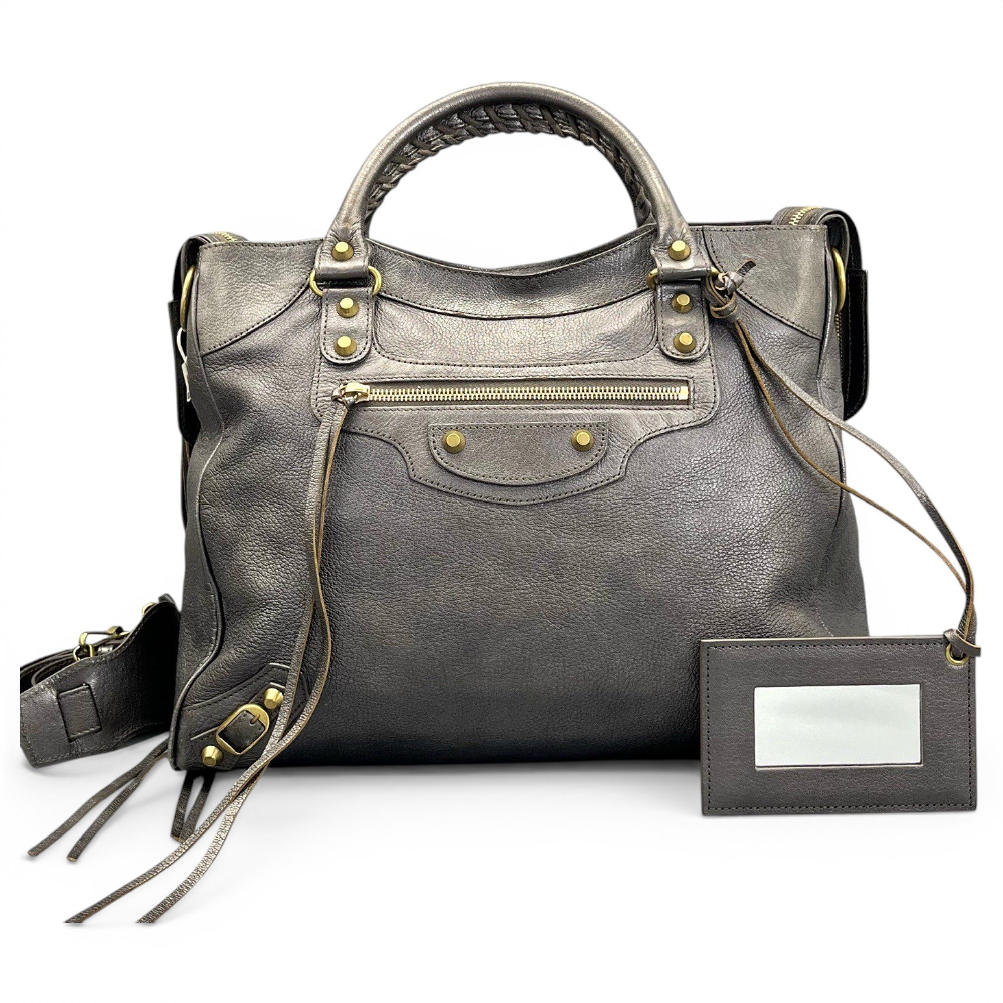 City leather handbag