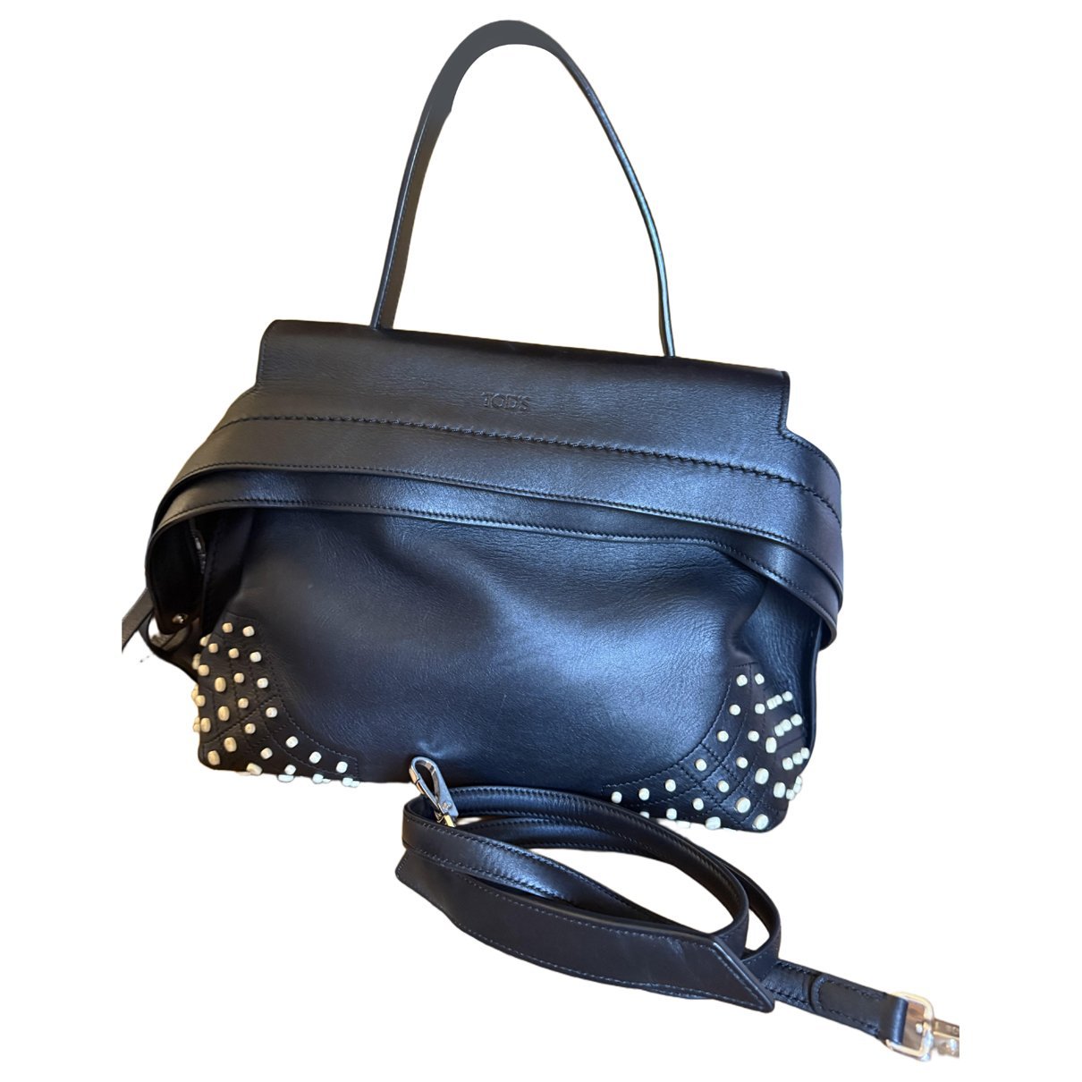 Wave leather handbag