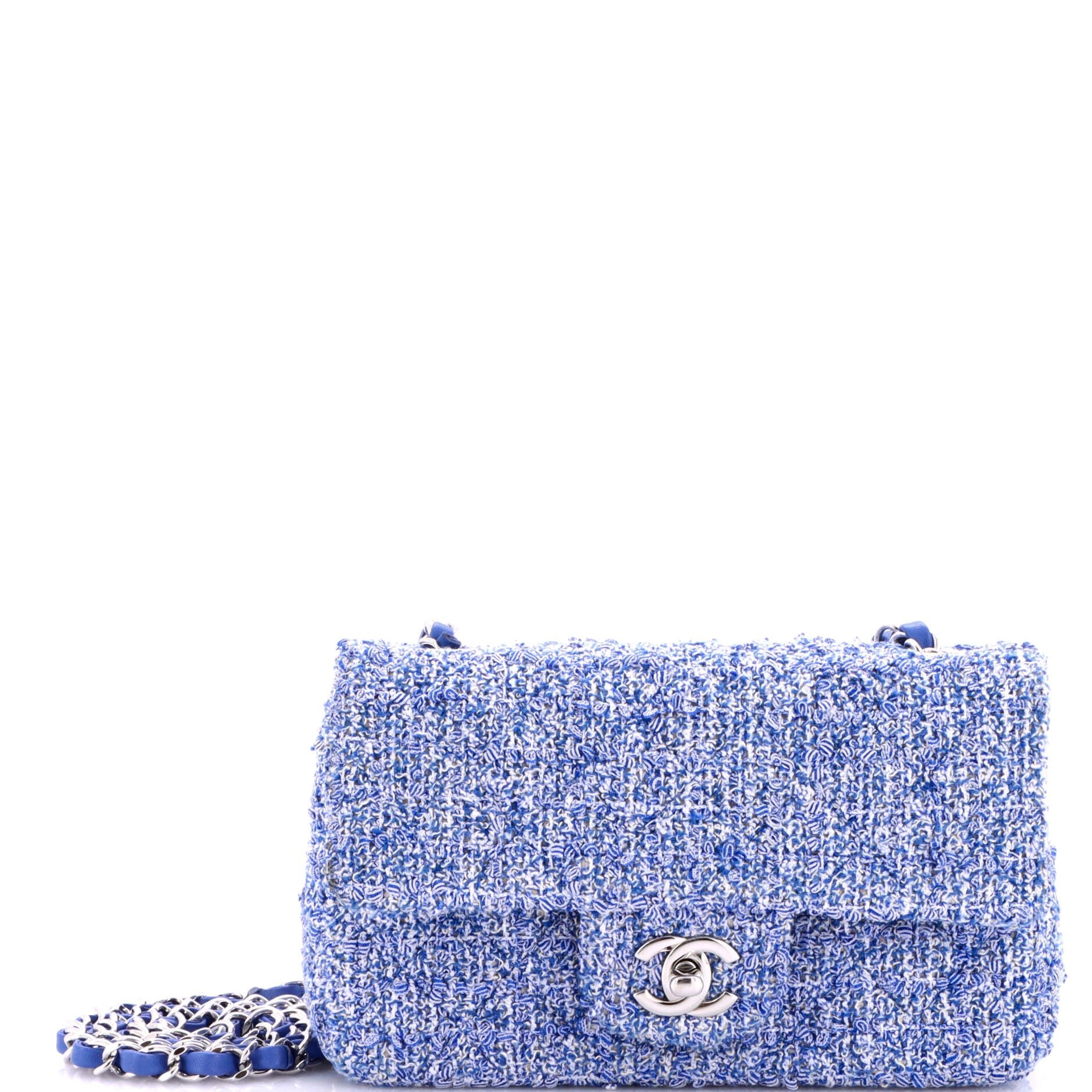 Chanel Classic Single Flap Bag Quilted Tweed Mini