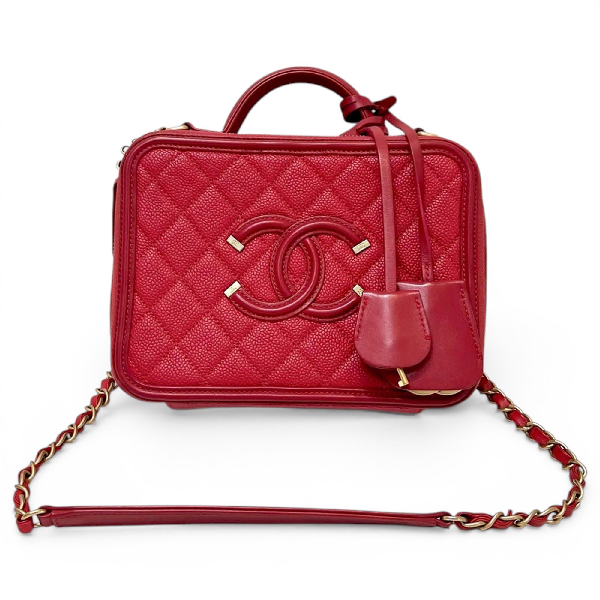 Vanity leather handbag