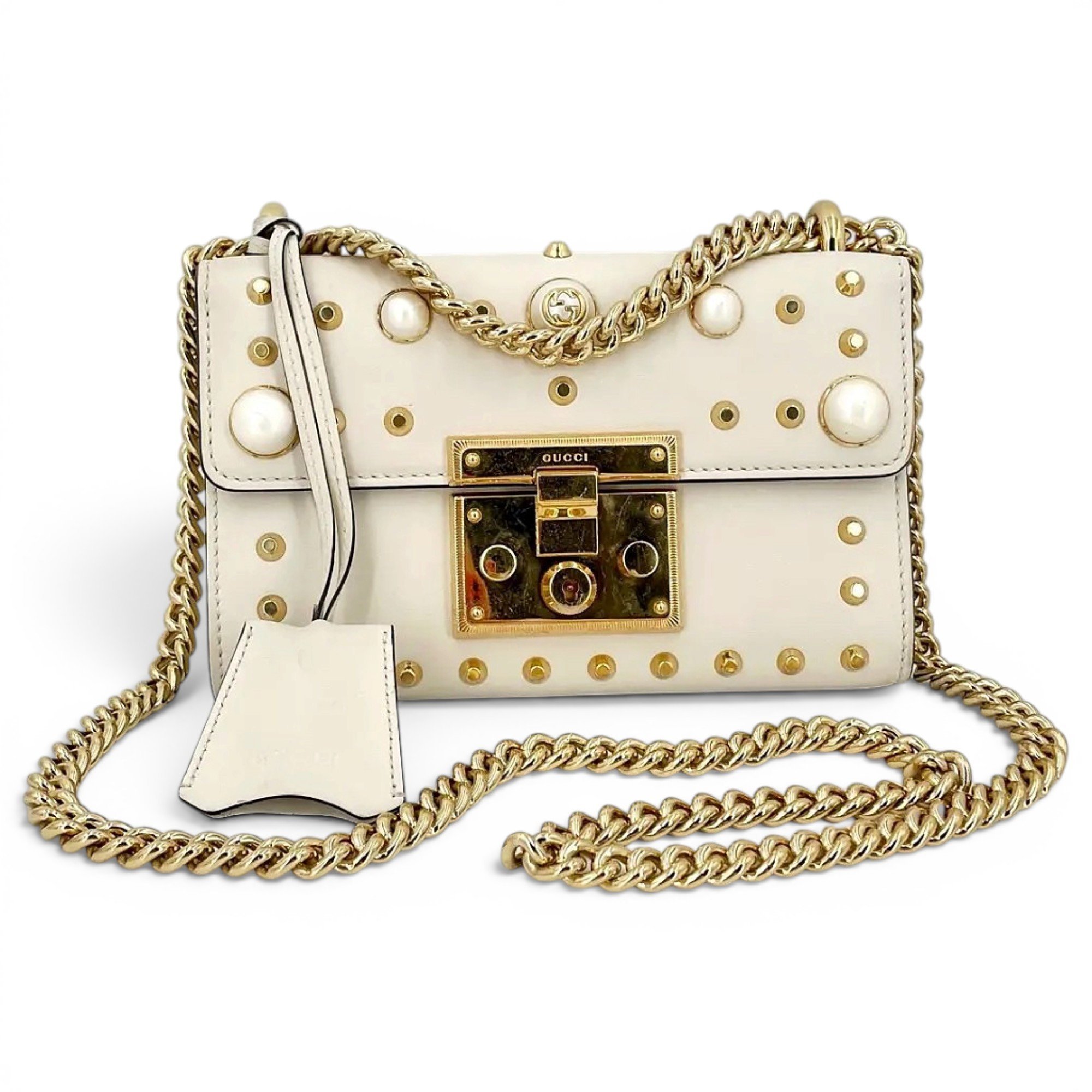 Padlock leather handbag