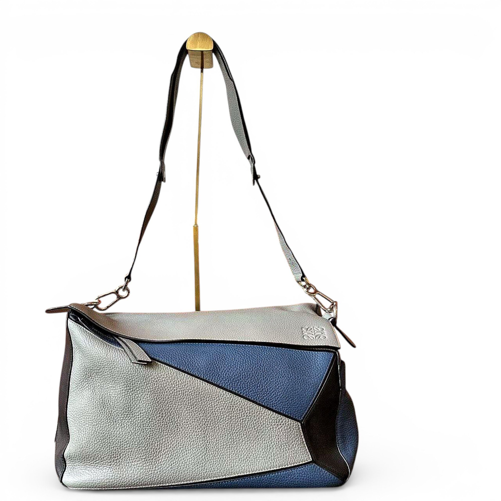 Puzzle leather handbag