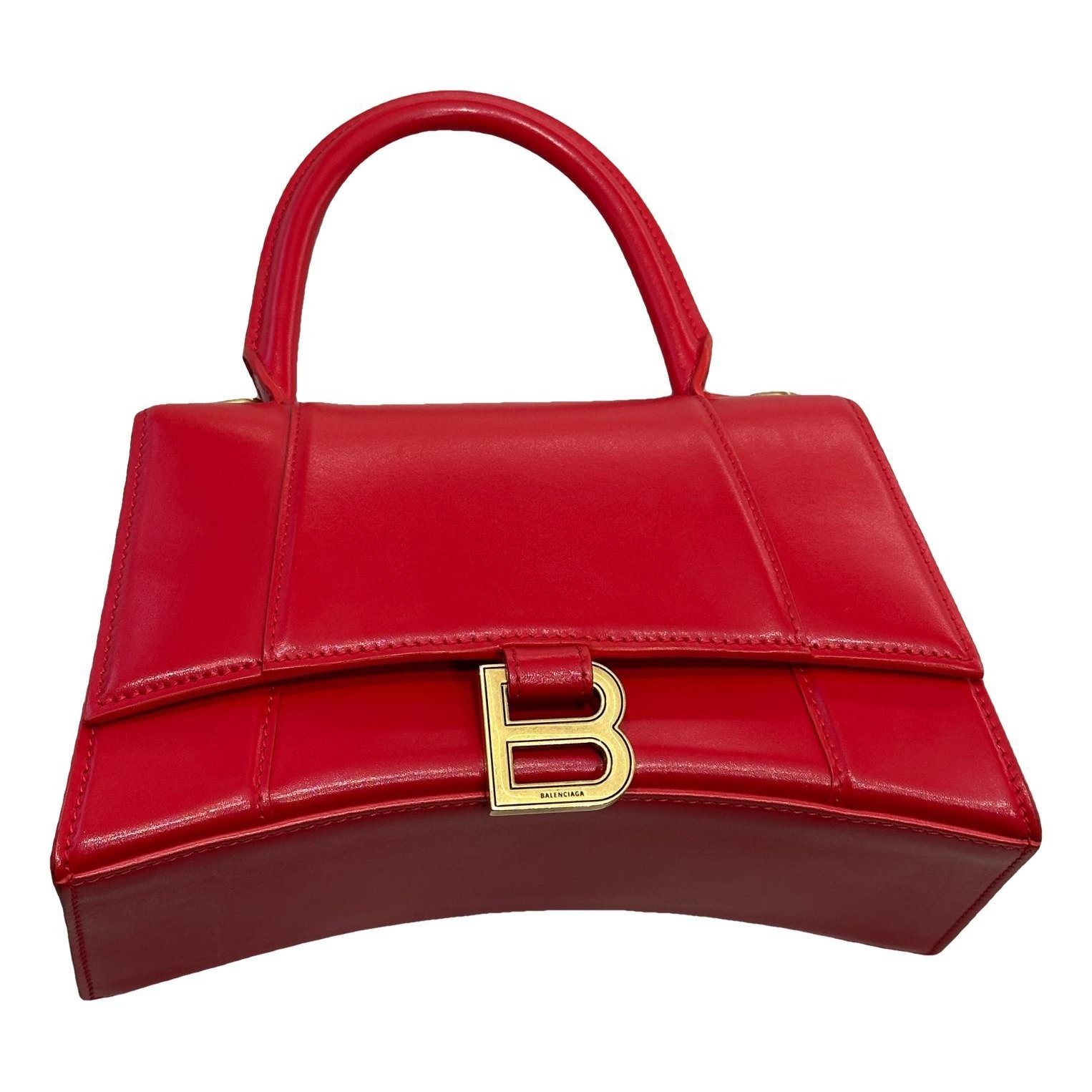 Hourglass leather handbag