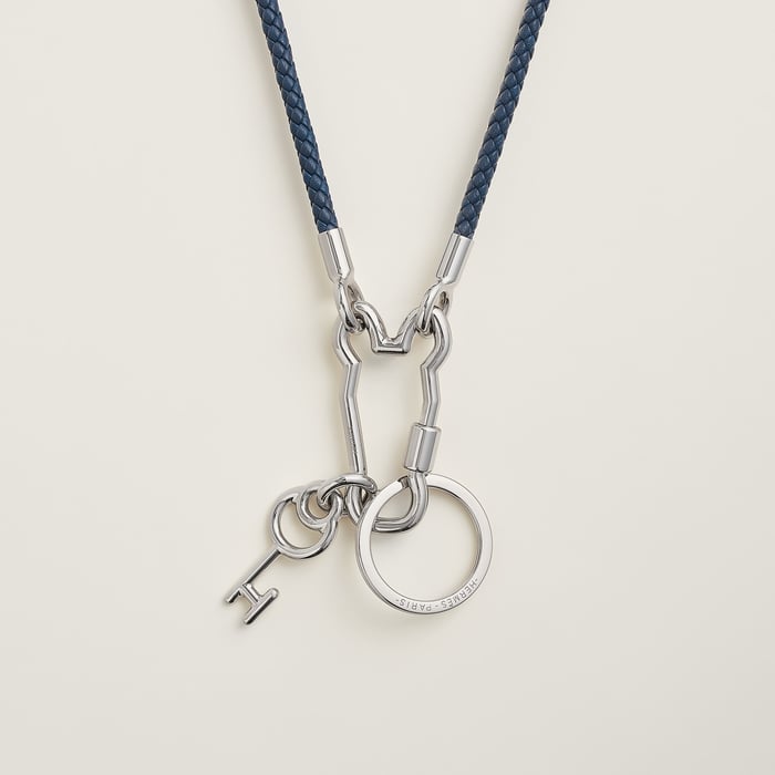 Navy Cle Cheval Snap Hook Necklace