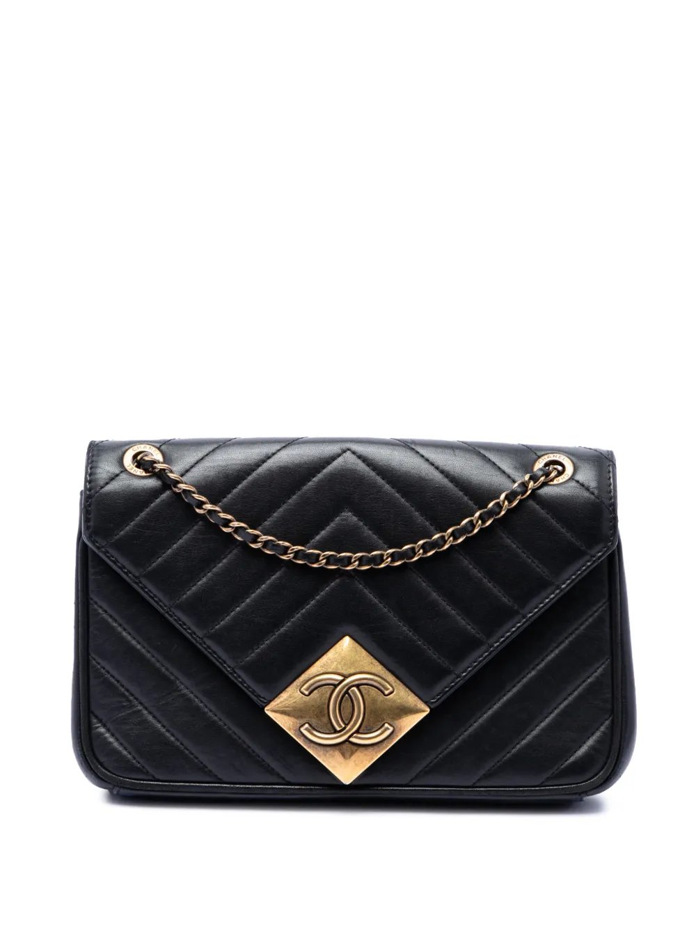 2015-2016 CC Quilted Lambskin Pyramid Flap crossbody bag