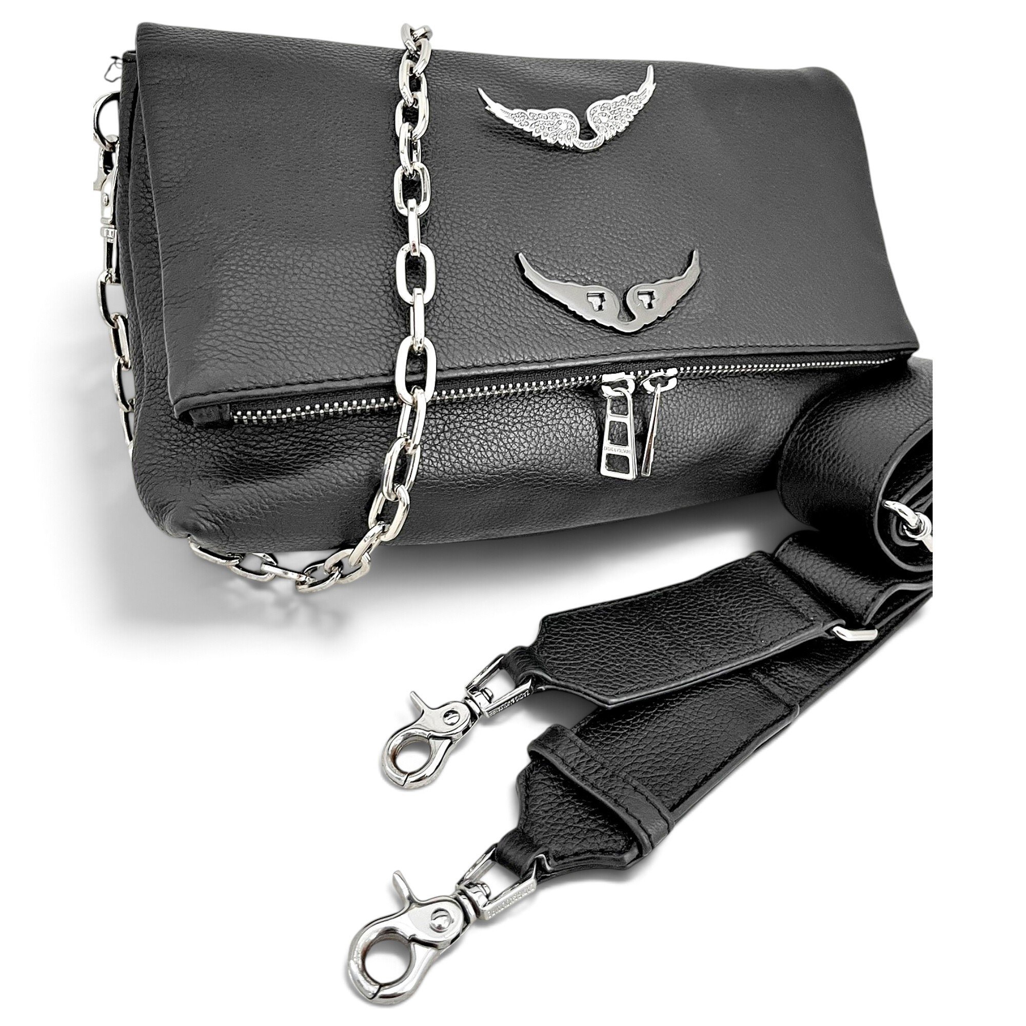 Rock leather crossbody bag