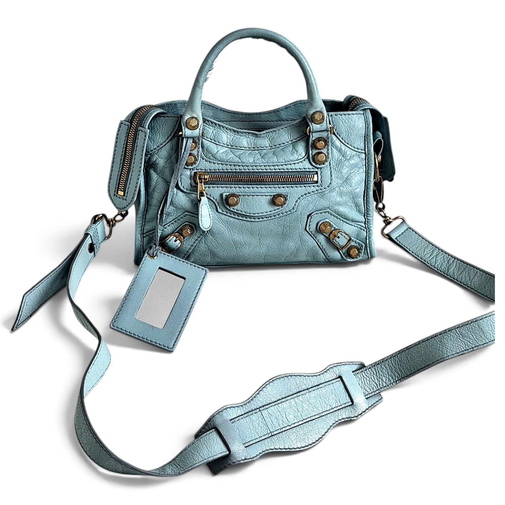 City leather handbag