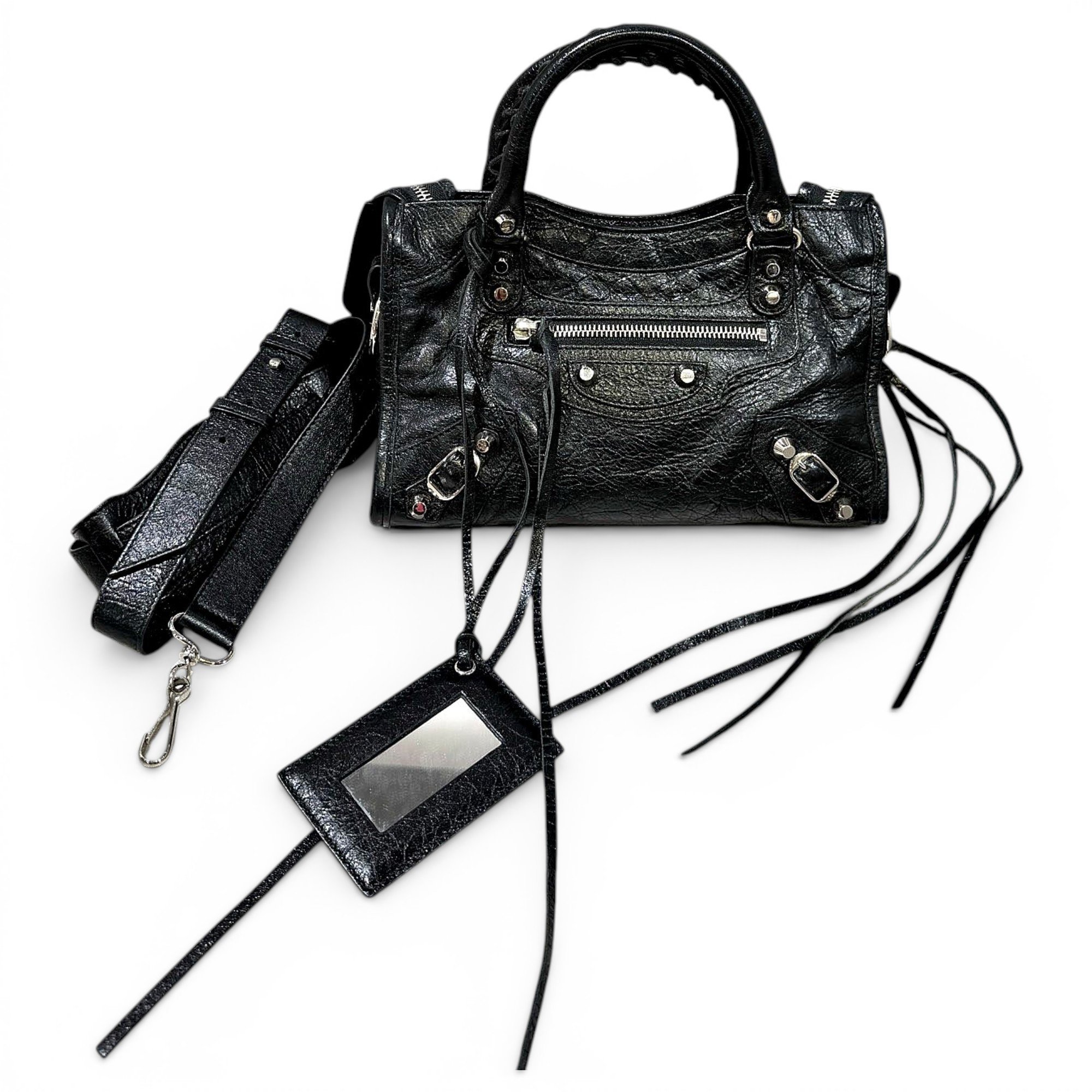 City leather handbag