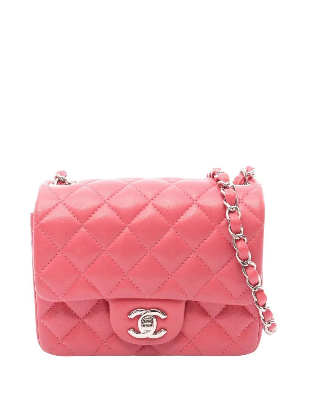 2019 Mini Square Classic Lambskin Single Flap crossbody bag