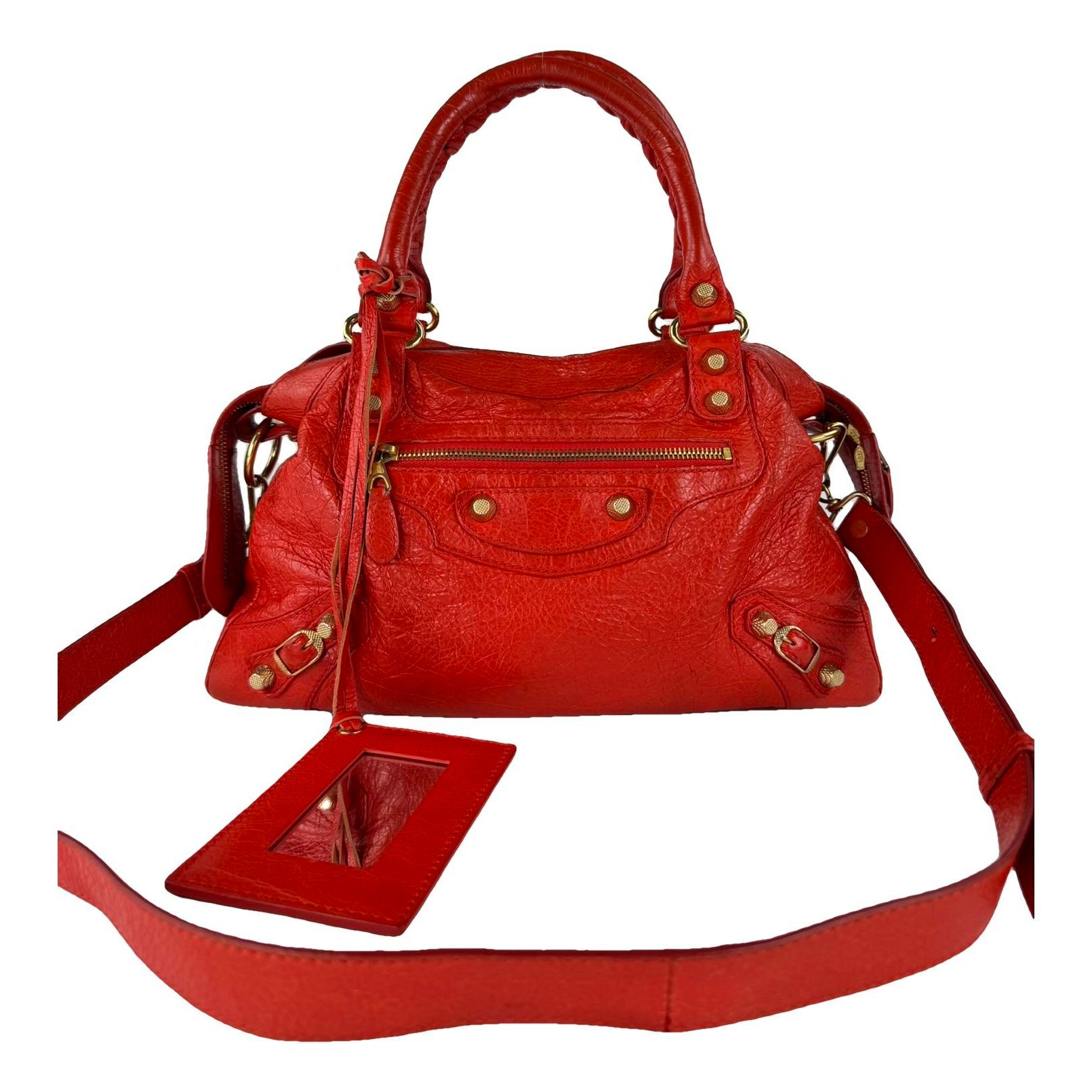 Town leather handbag